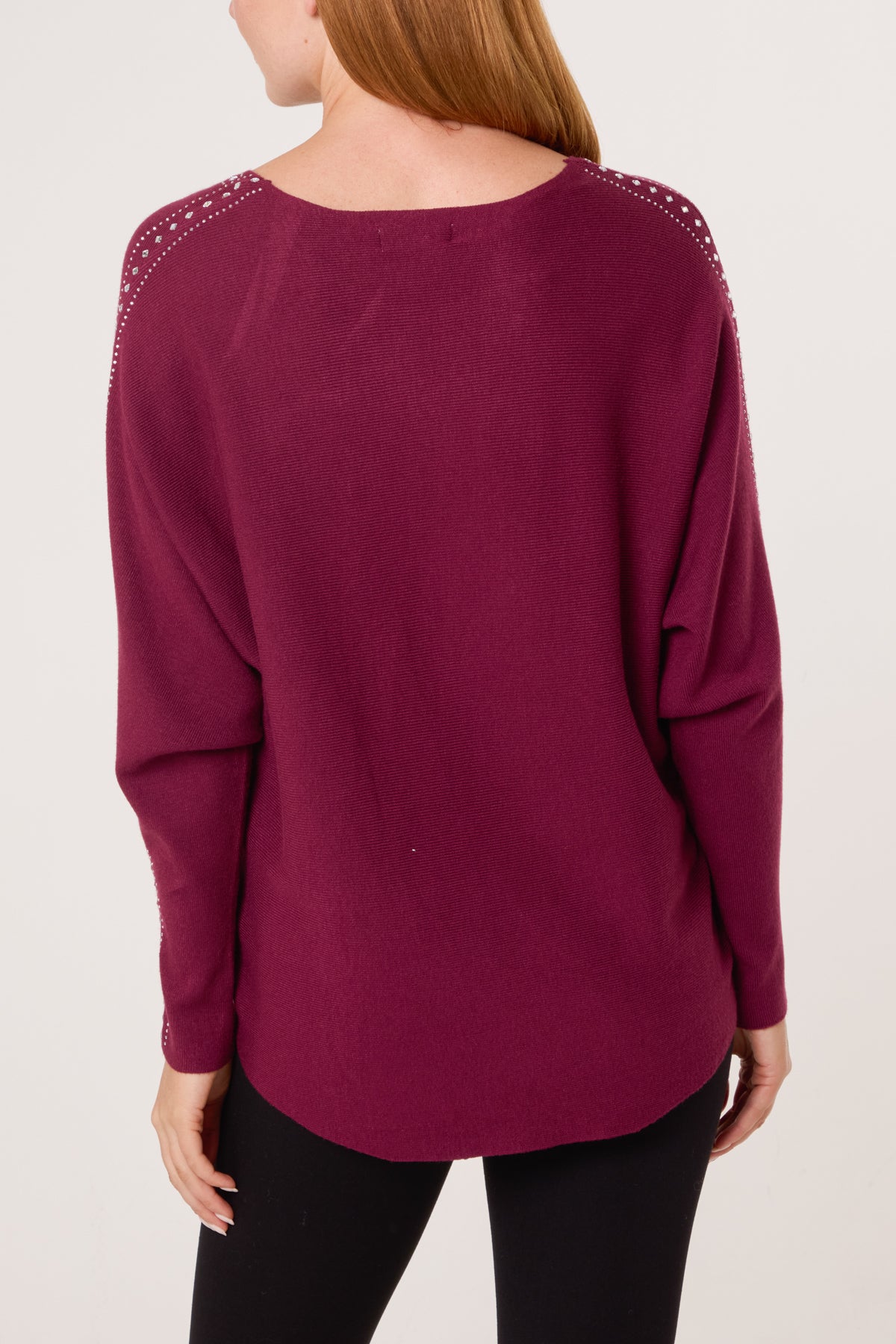 Diamante Border Fine Knit Jumper