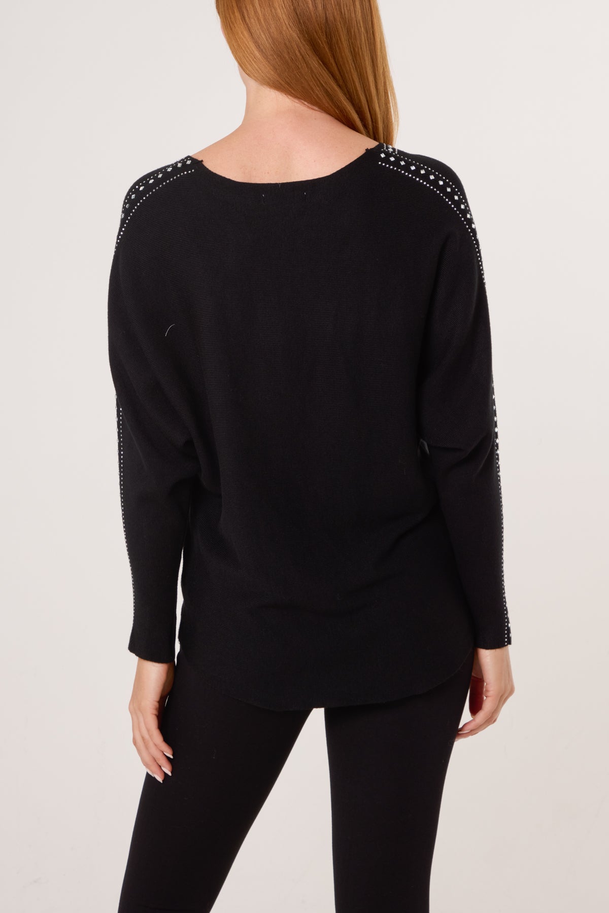 Diamante Border Fine Knit Jumper