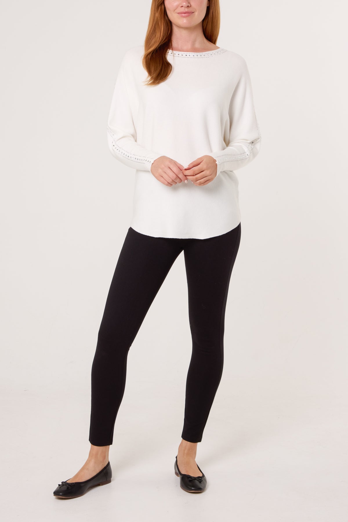 Diamante Border Fine Knit Jumper