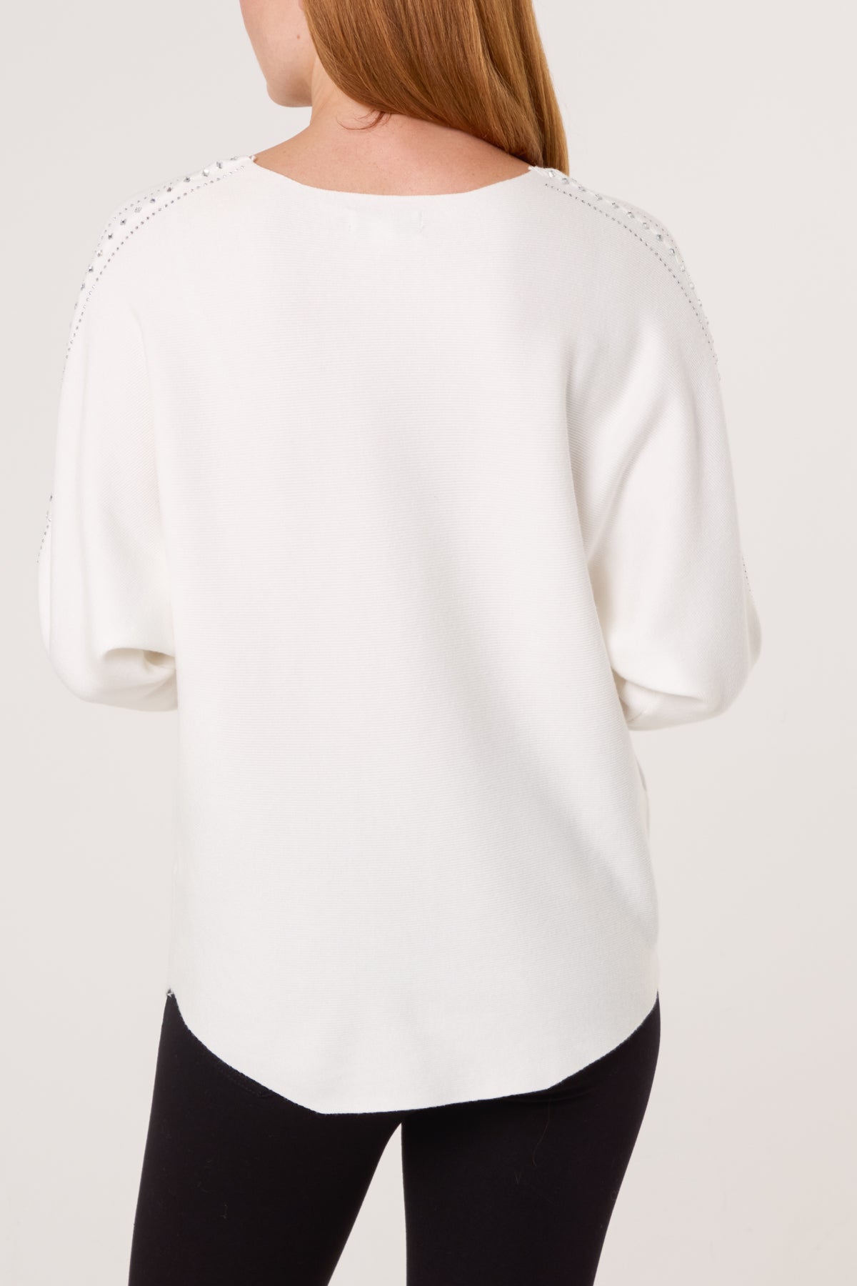 Diamante Border Fine Knit Jumper