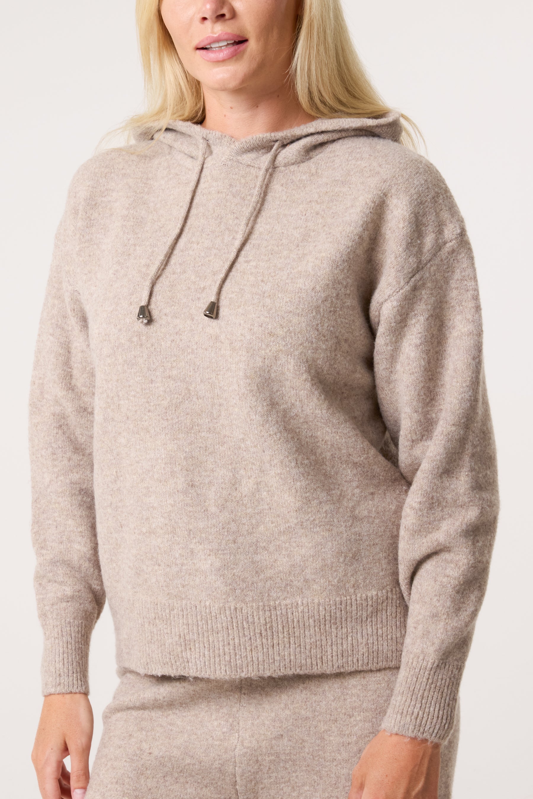 Knitted Hoodie & Wide Leg Trouser Set