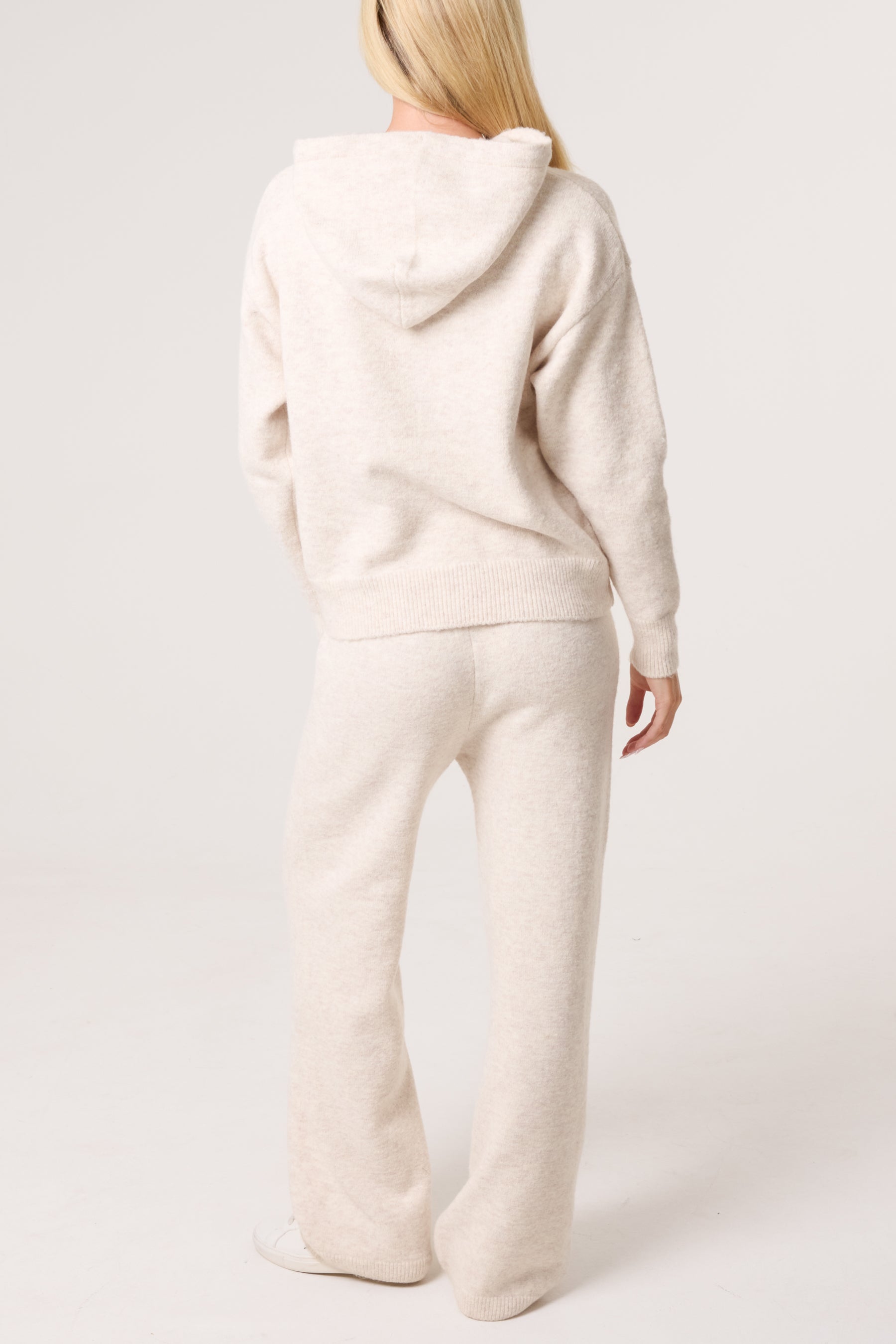 Knitted Hoodie & Wide Leg Trouser Set