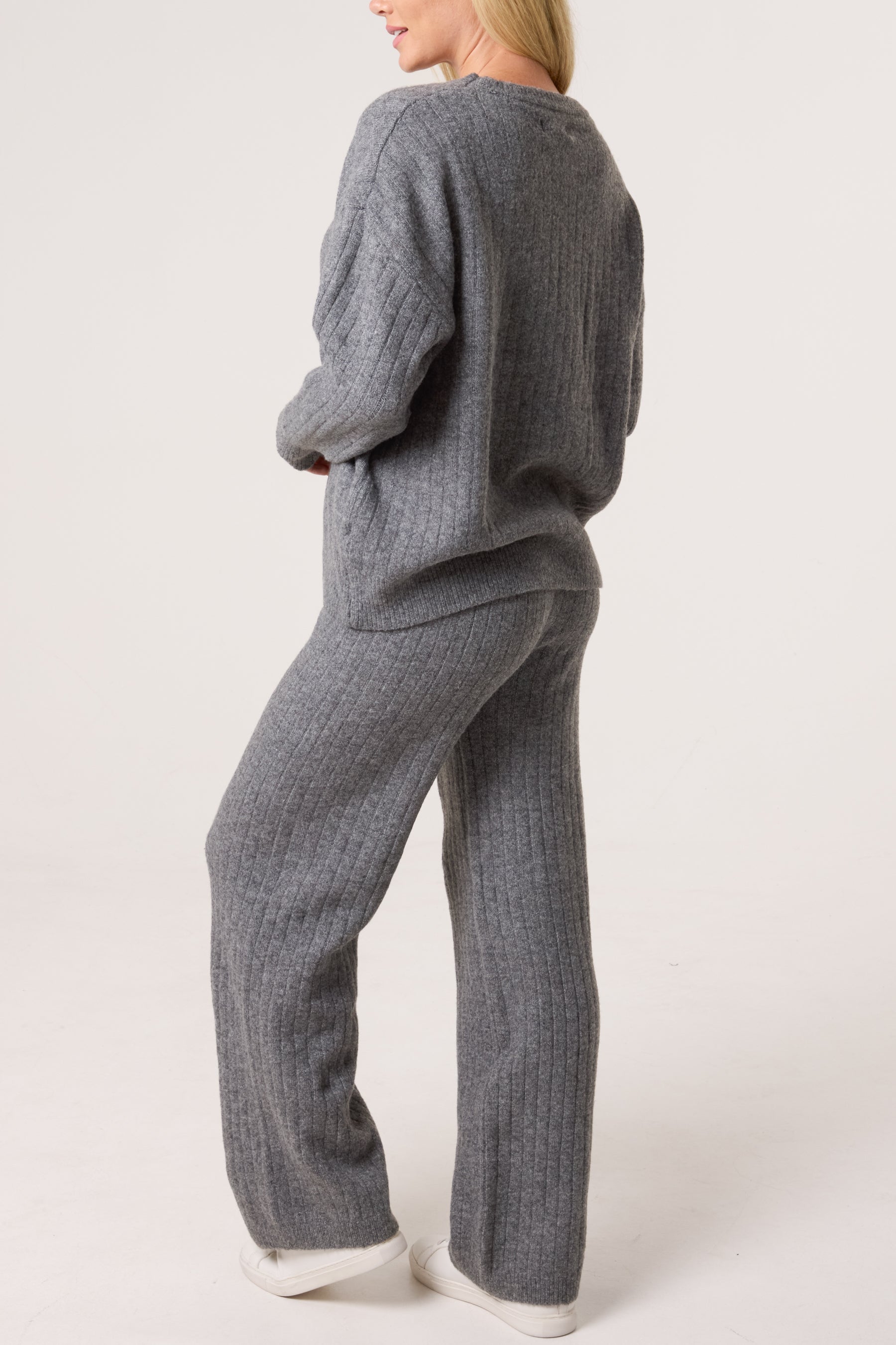 Ribbed Knit Jumper & Trousers Set