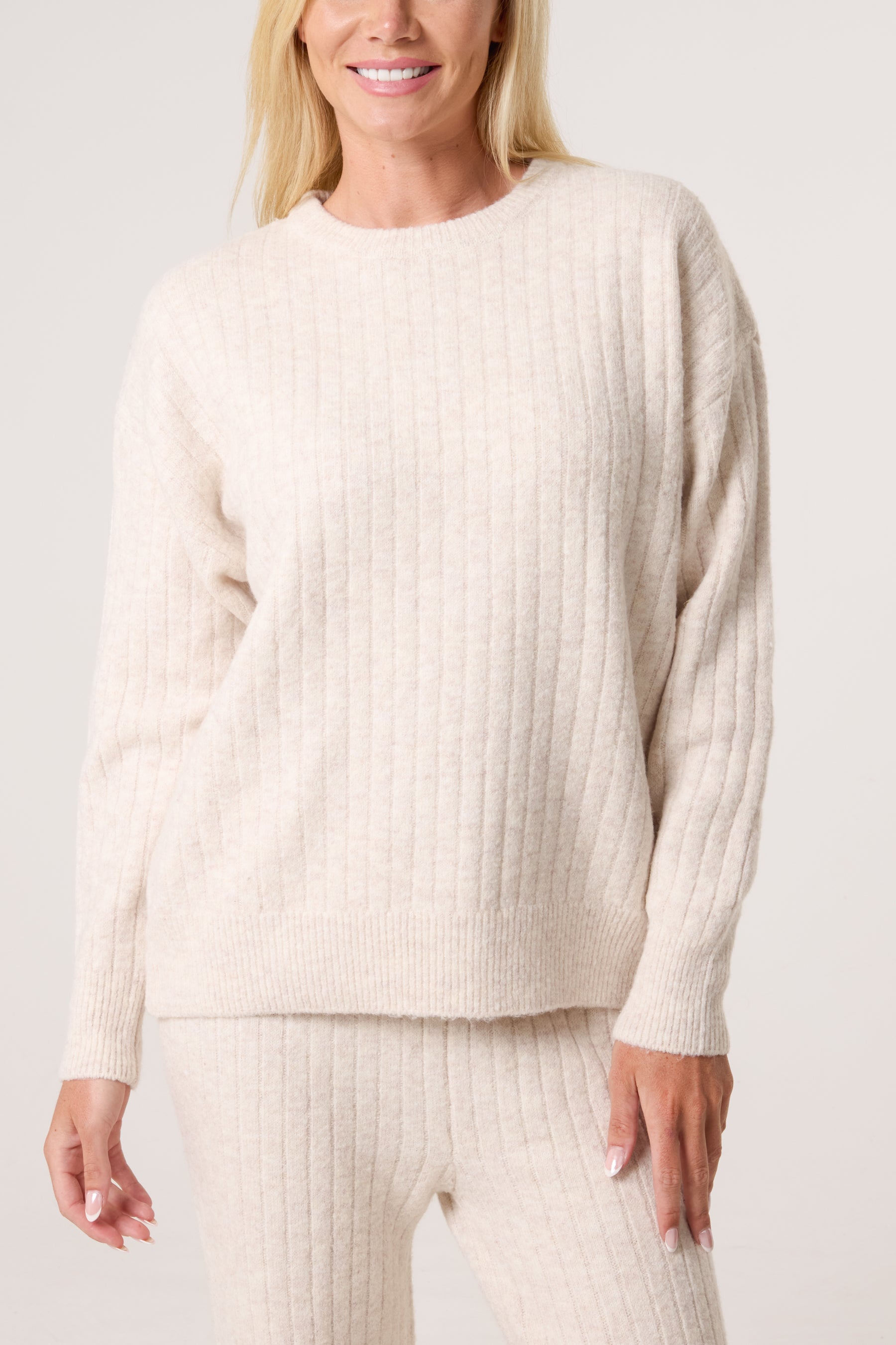Ribbed Knit Jumper & Trousers Set