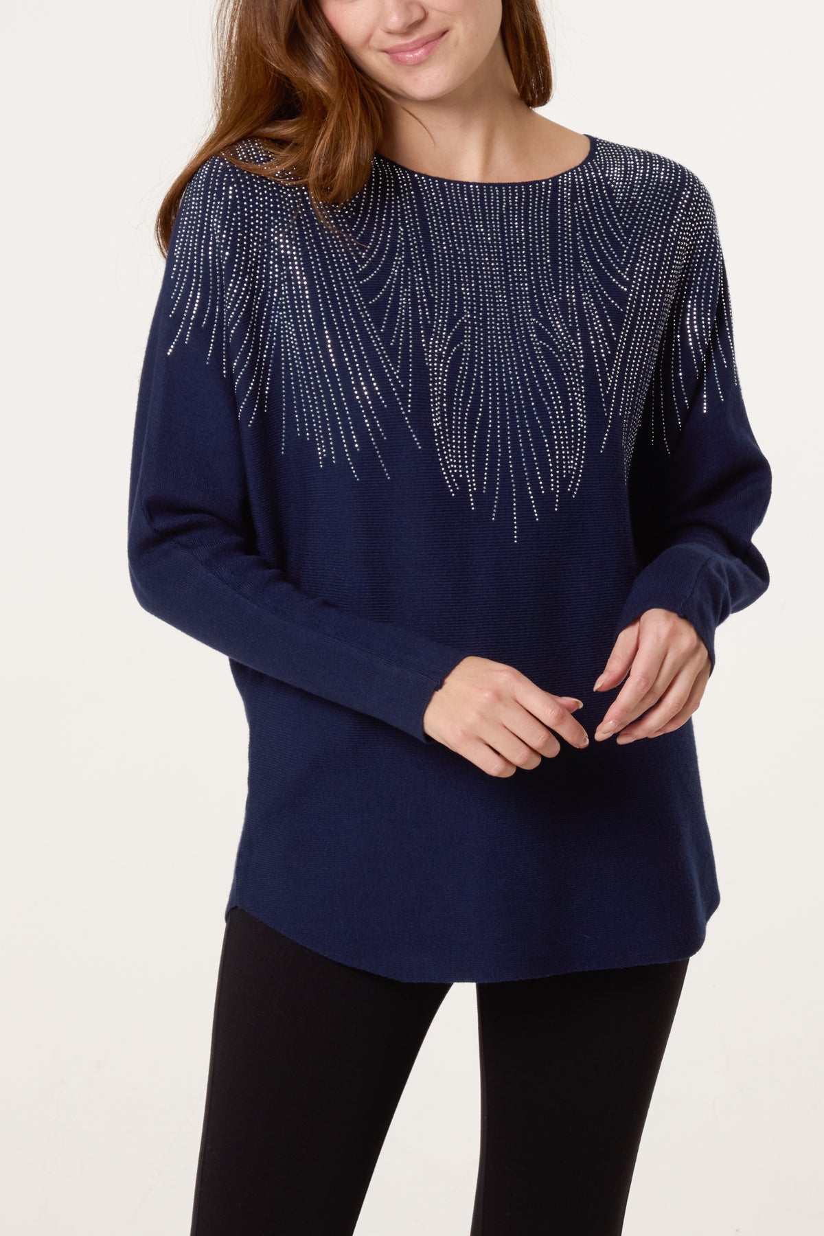 Embellished Spikes Fine Knit Jumper