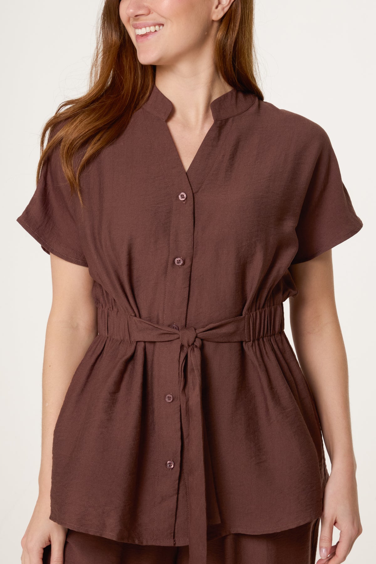 Belted Short Sleeve Shirt & Trouser Co-Ord