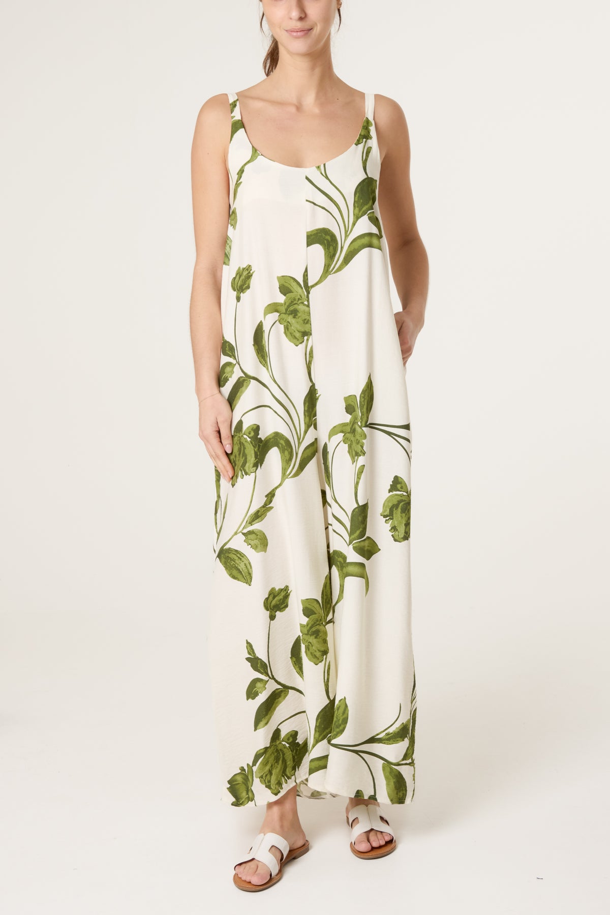 Flower Branches Wide Leg Jumpsuit