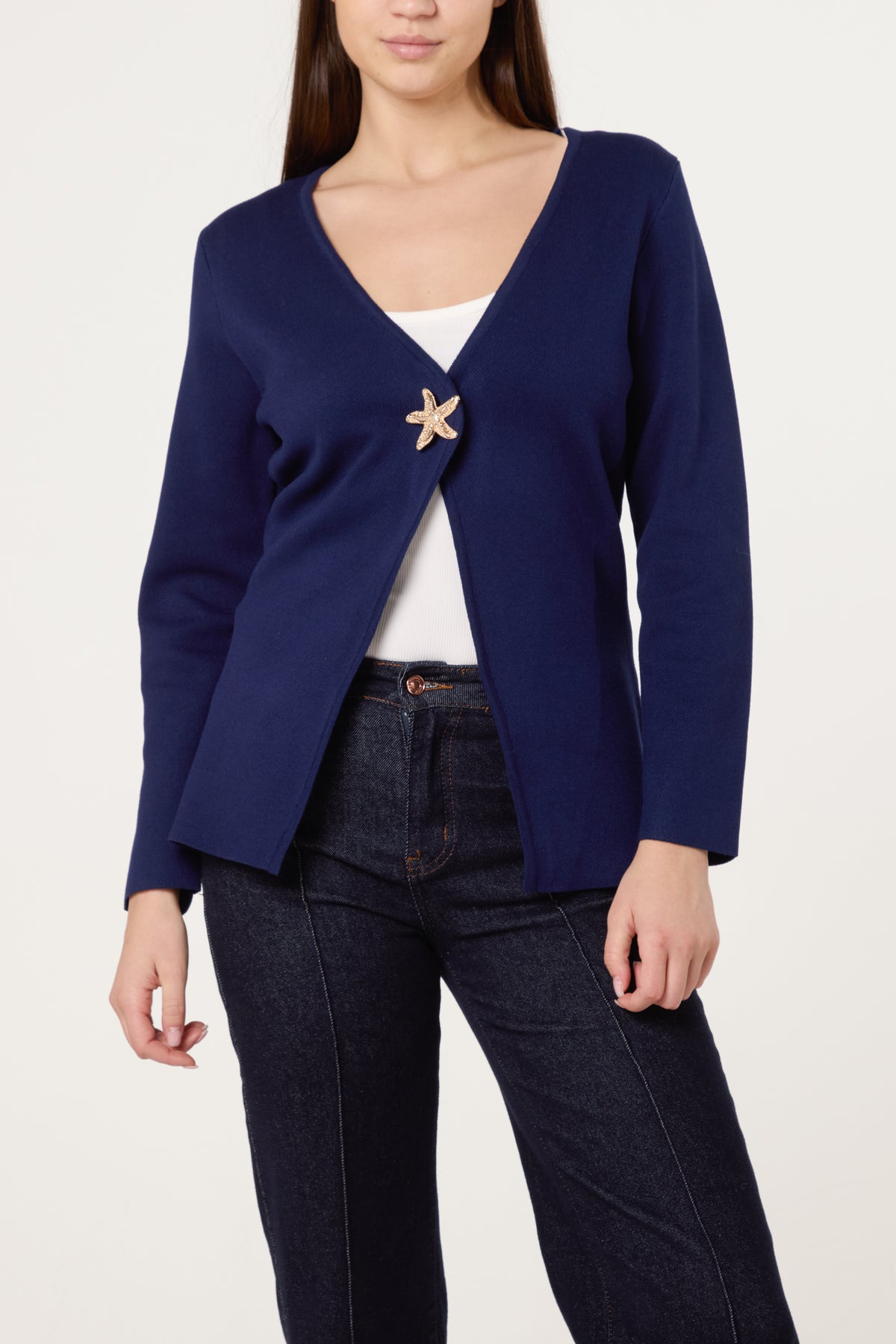 Gold Starfish Button Cardigan