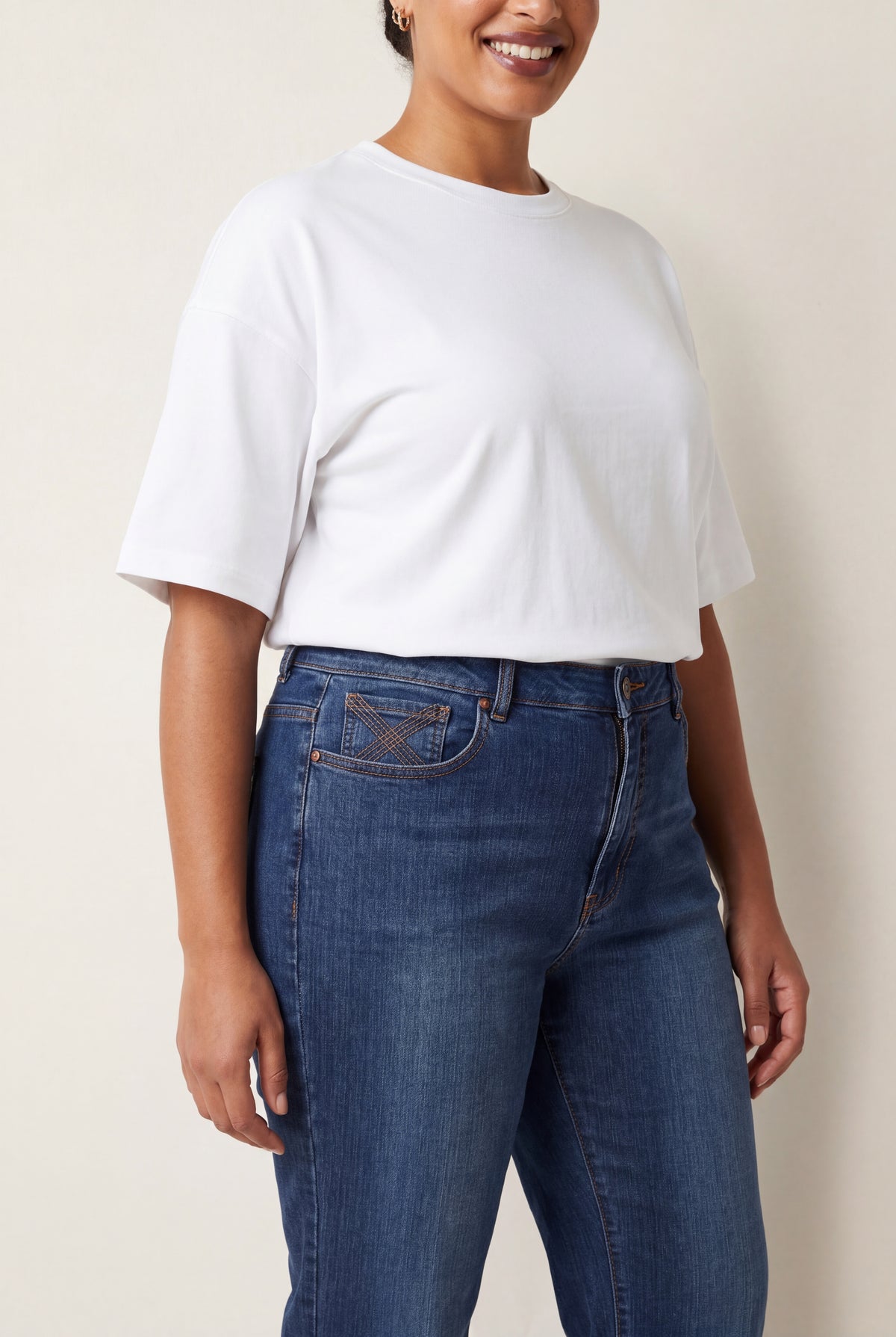 Curve Double Button Jeans