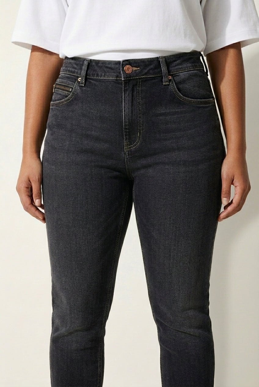 Curve Dark-Denim Double Button Jeans