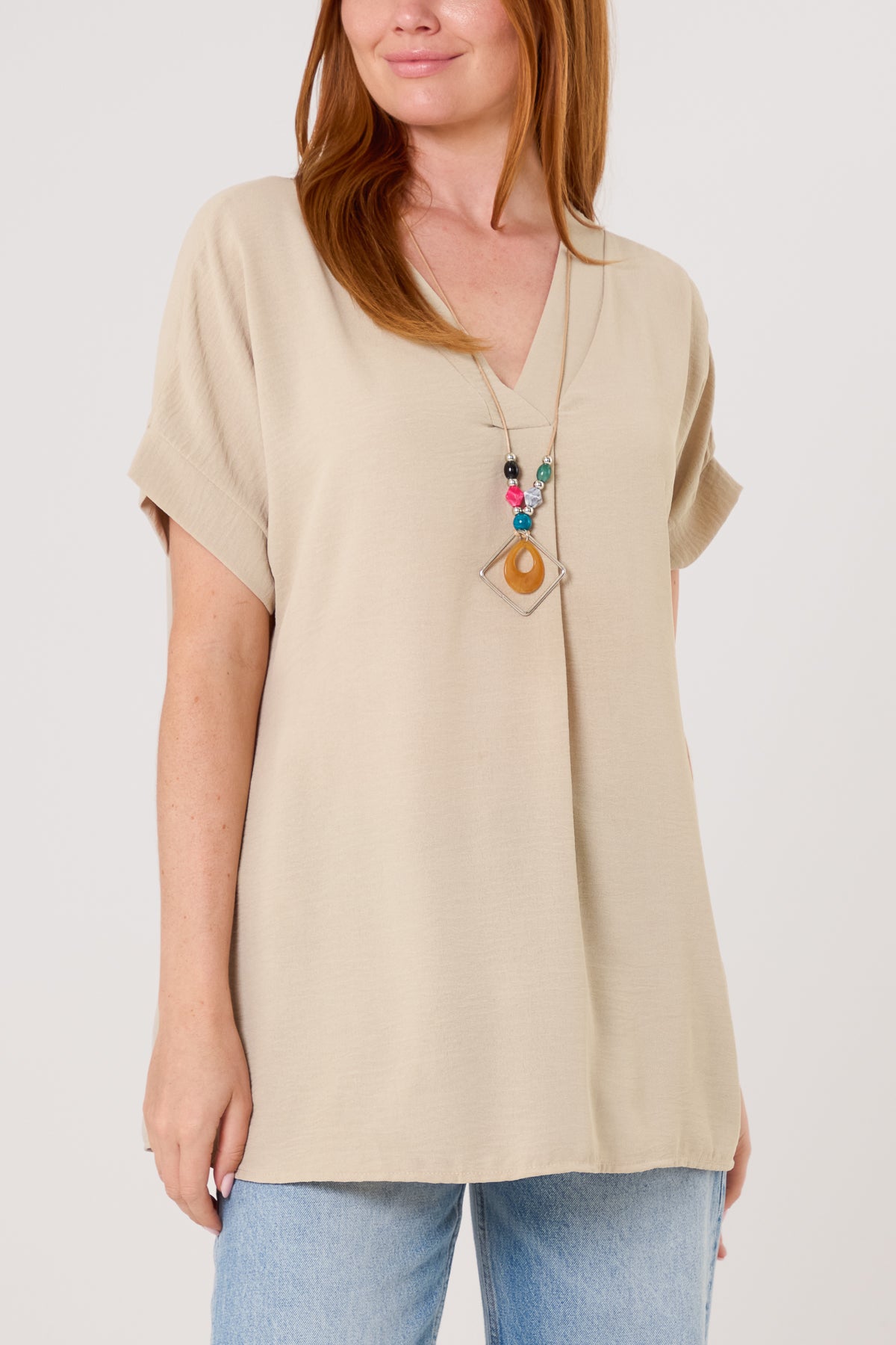 Floaty V-Neck Short Sleeve Top