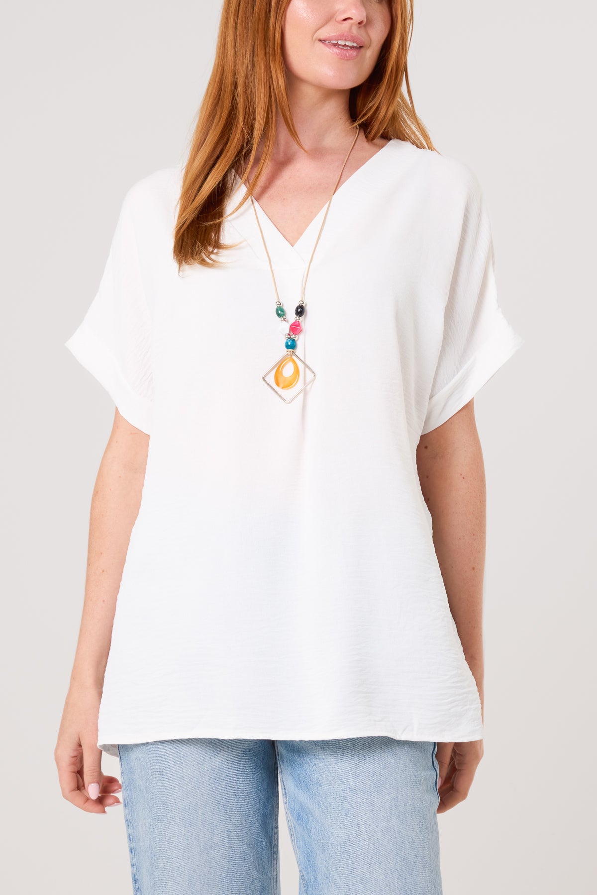 Floaty V-Neck Short Sleeve Top