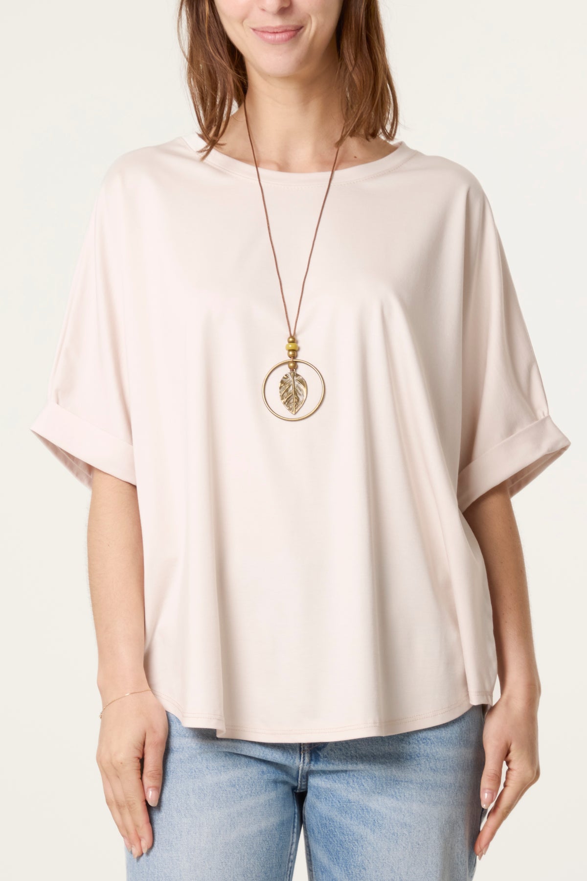 Plain Boxy Necklace T-Shirt