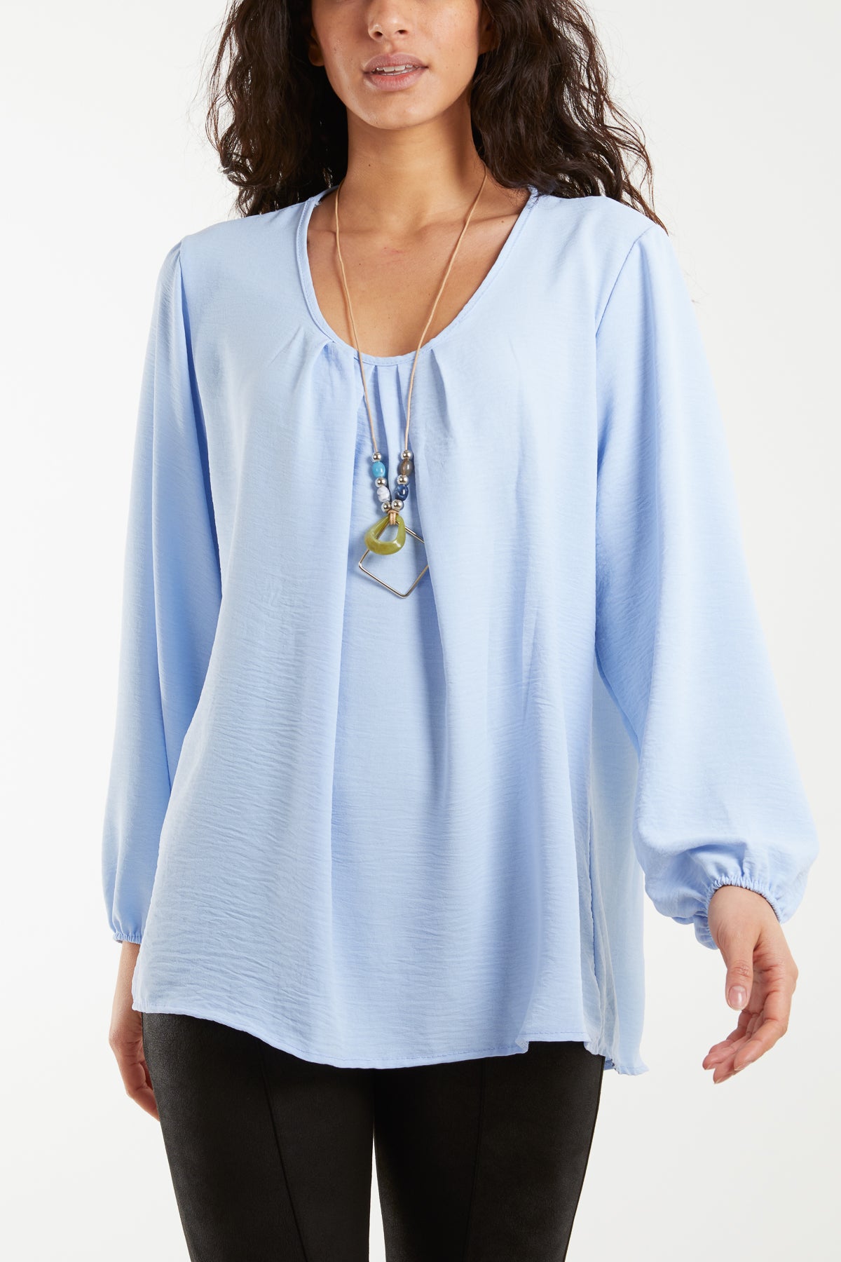 Scoop Neck Necklace Blouse