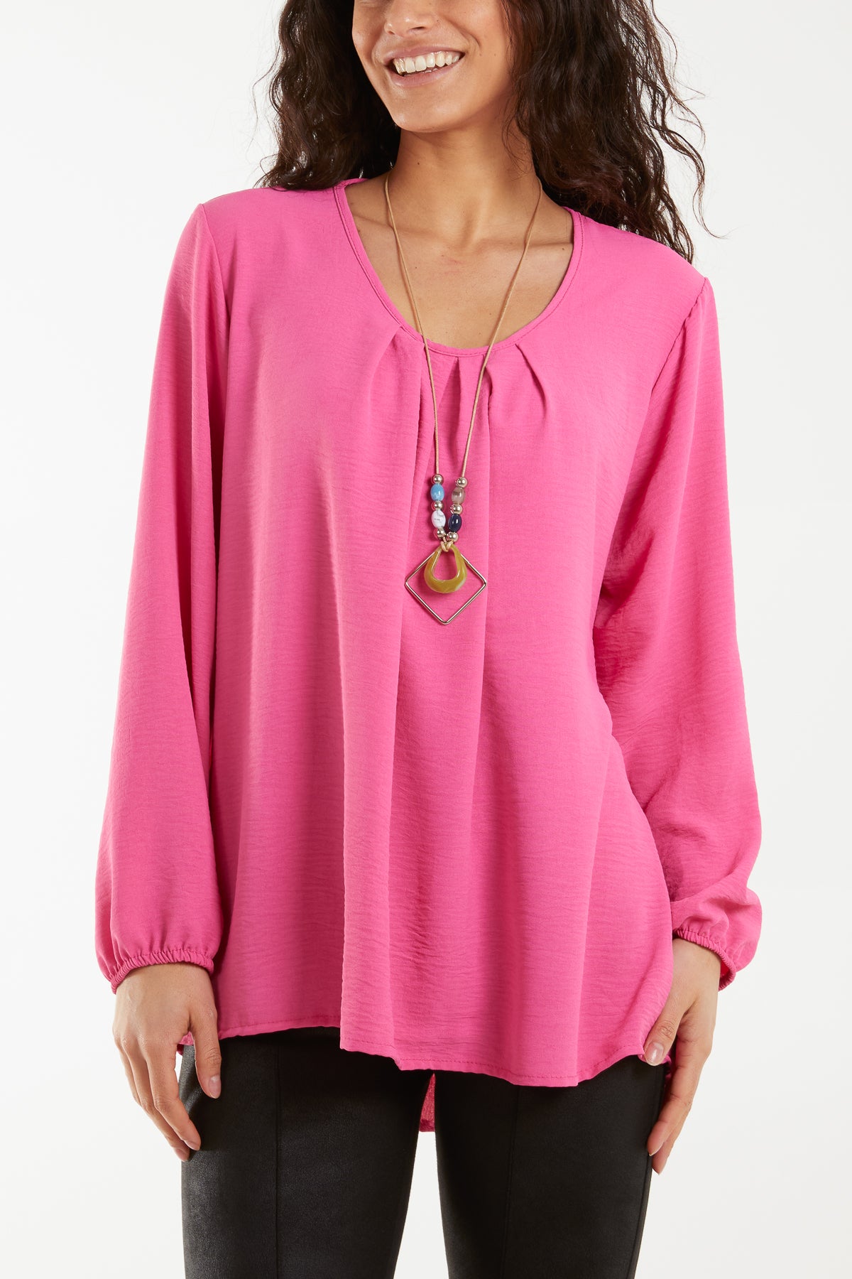 Scoop Neck Necklace Blouse