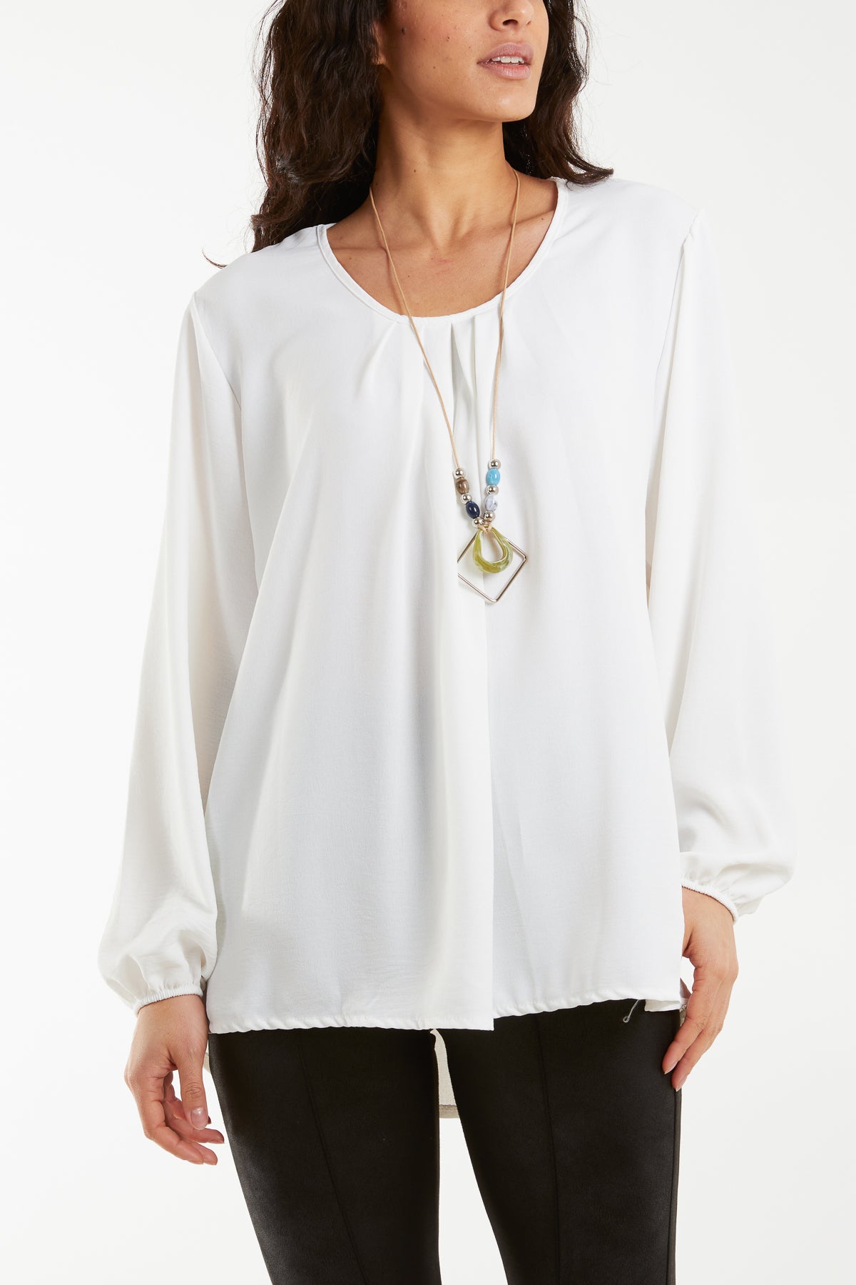 Scoop Neck Necklace Blouse