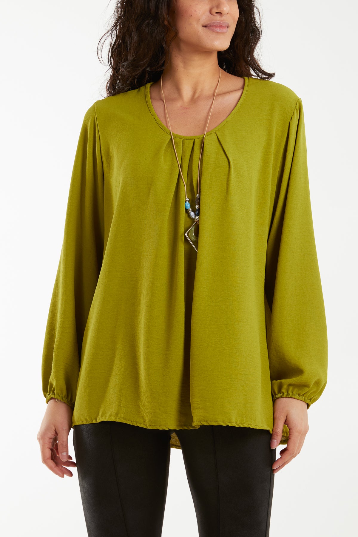 Scoop Neck Necklace Blouse