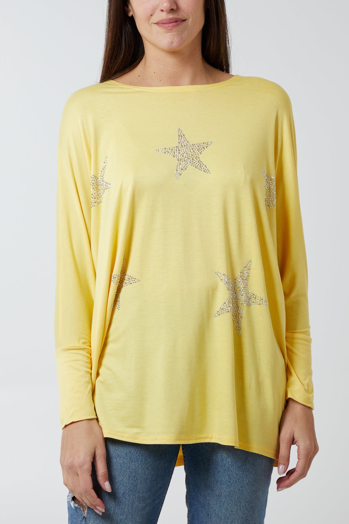 Batwing Diamante Star Jersey Top