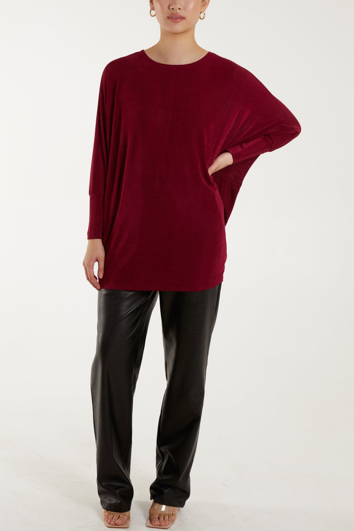 Oversized Batwing Acetate Top