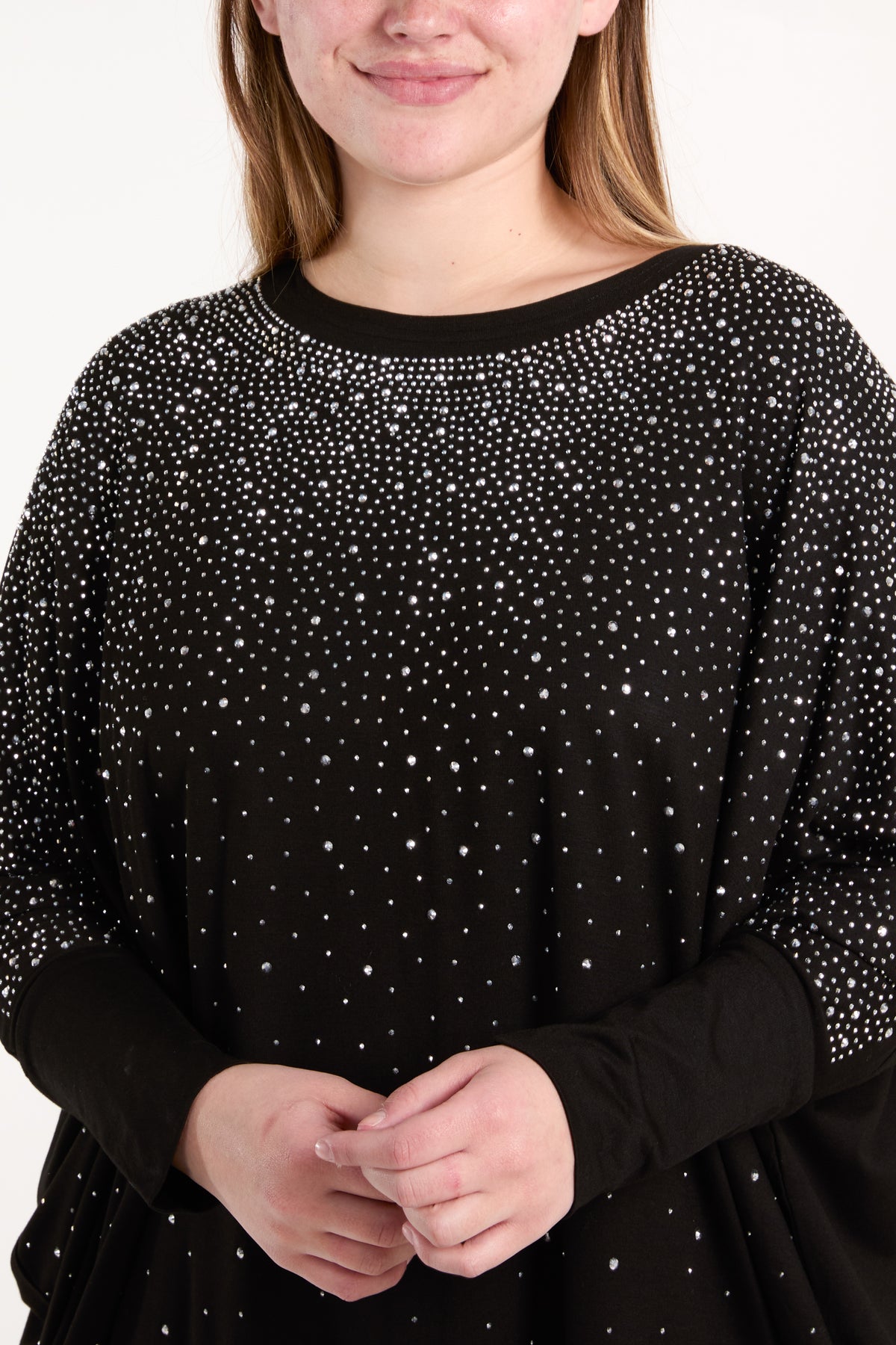 Batwing Diamante Oversized Top