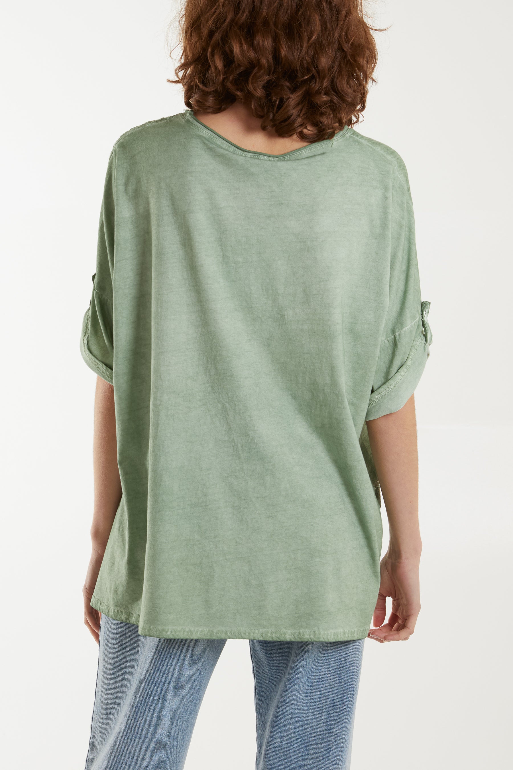 Stone Wash Patchwork Sparkle Top