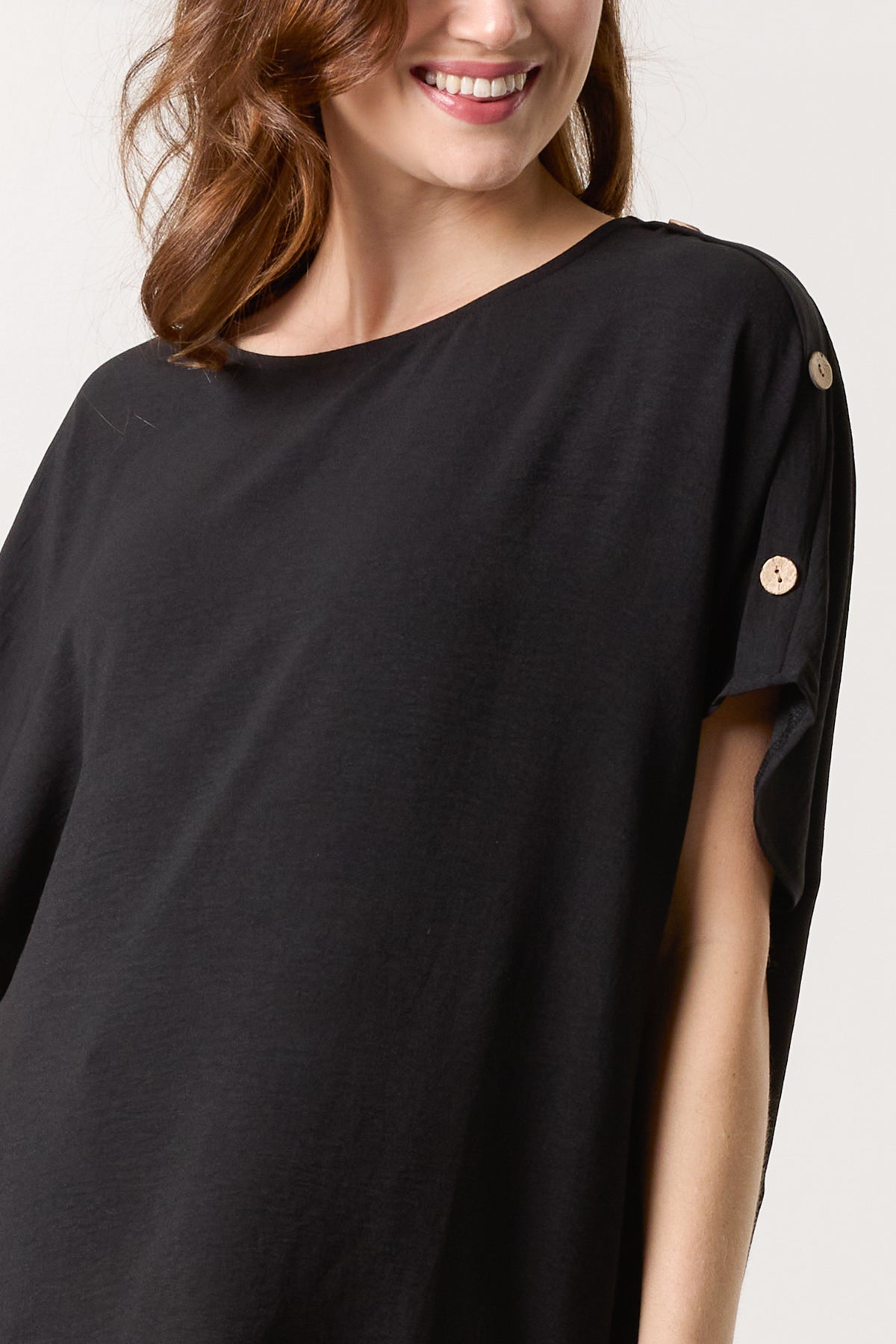 Button Sleeve Relaxed Top