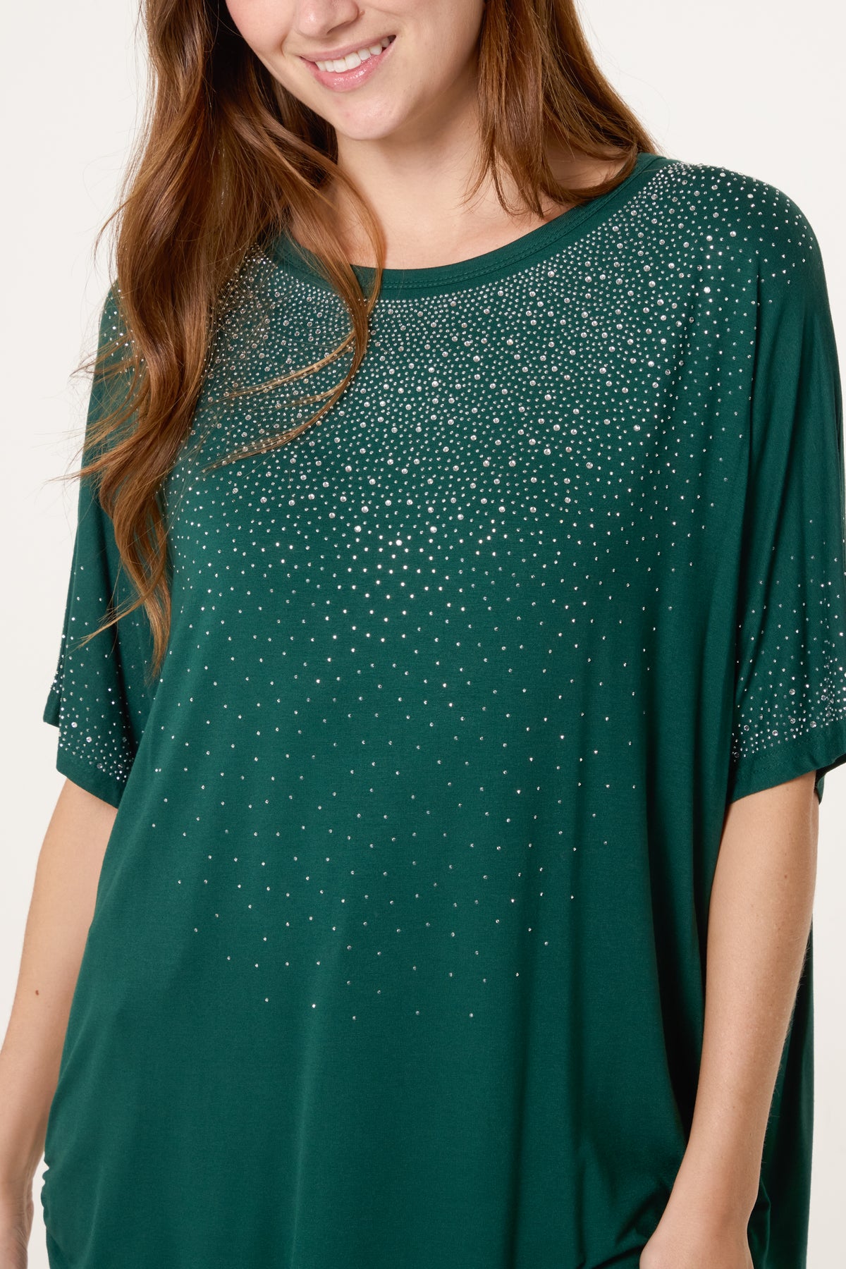 Diamante Embellished Side Cinched Top
