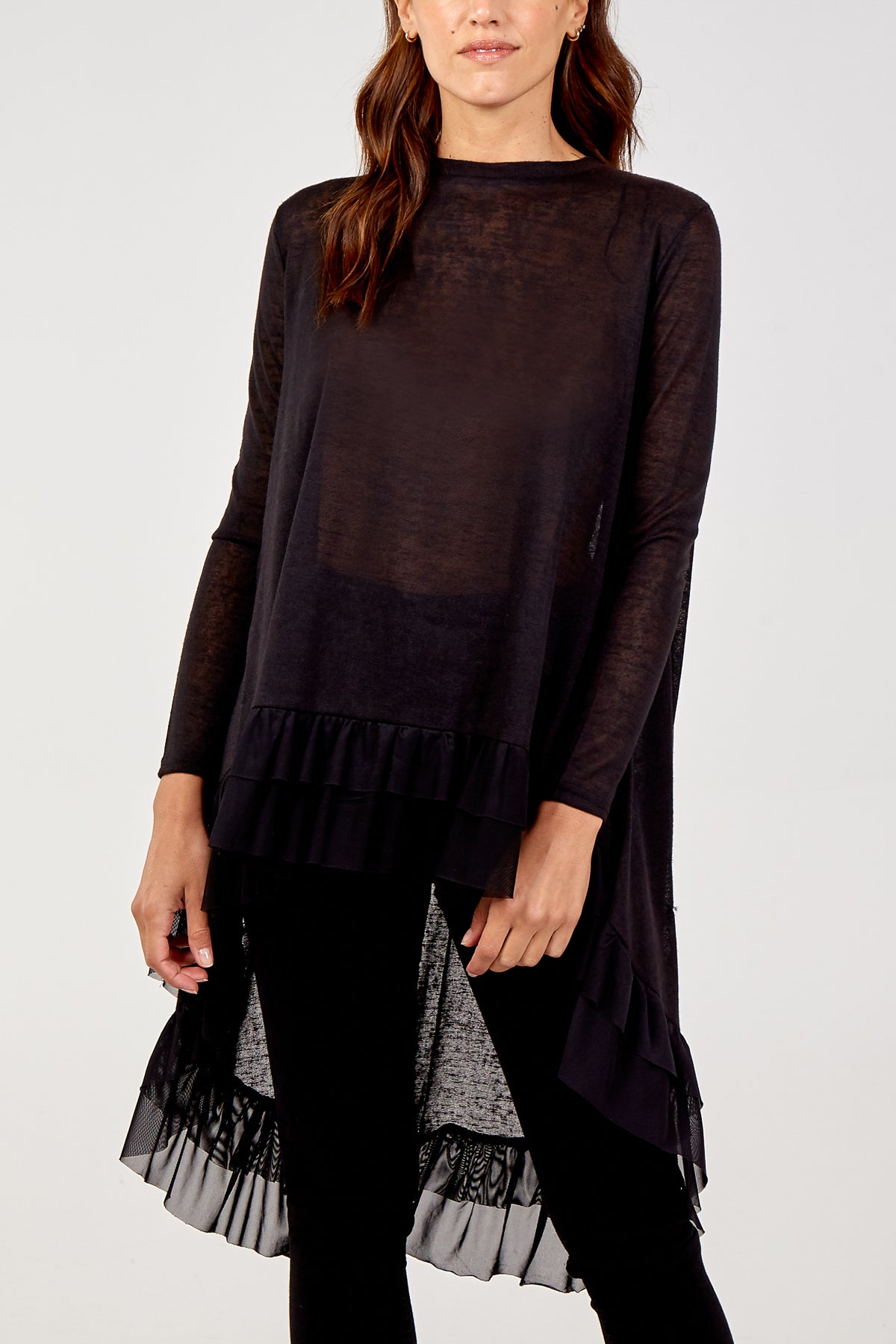 Frill Hem High Low Tunic