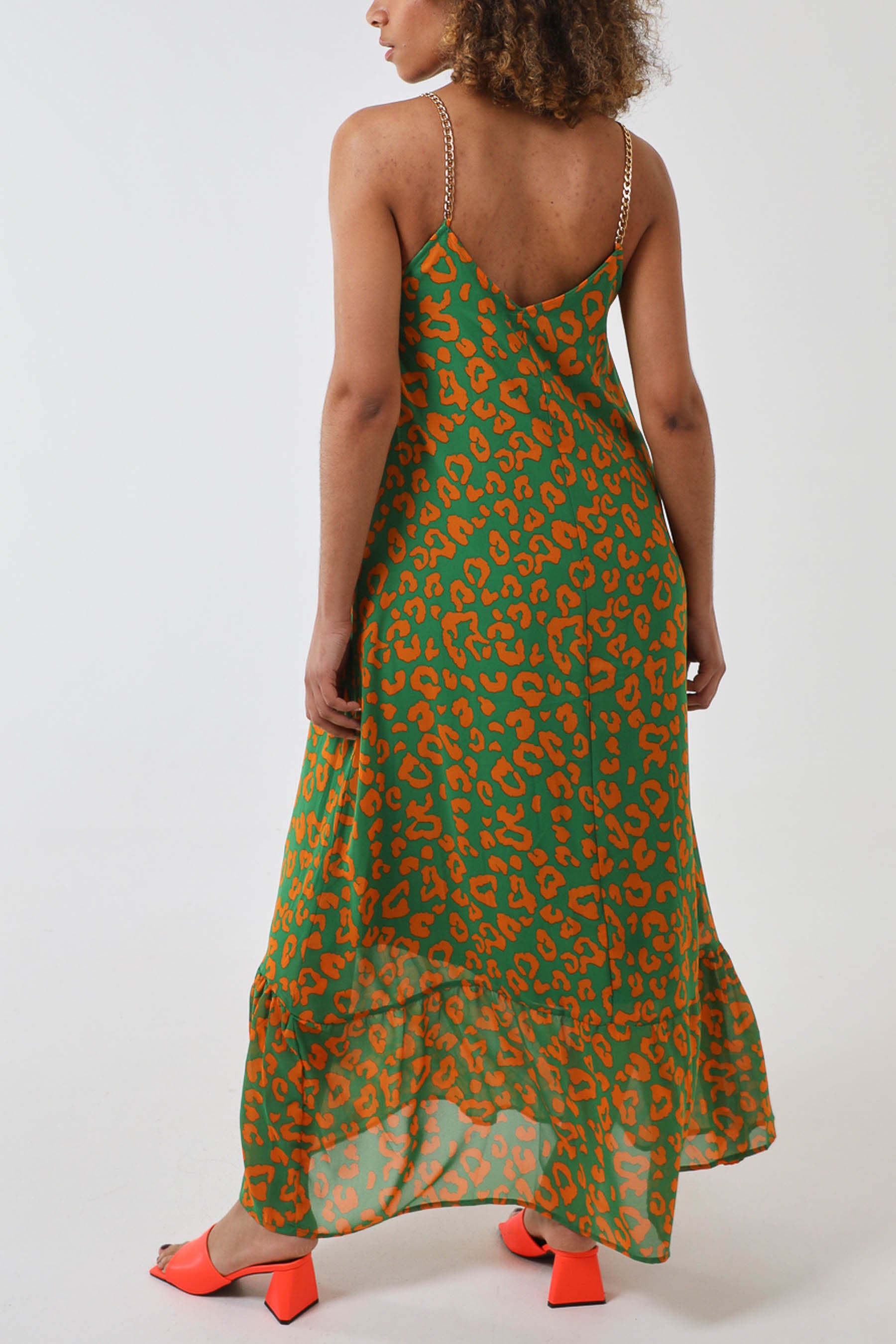 Chain Strap Leopard Dress