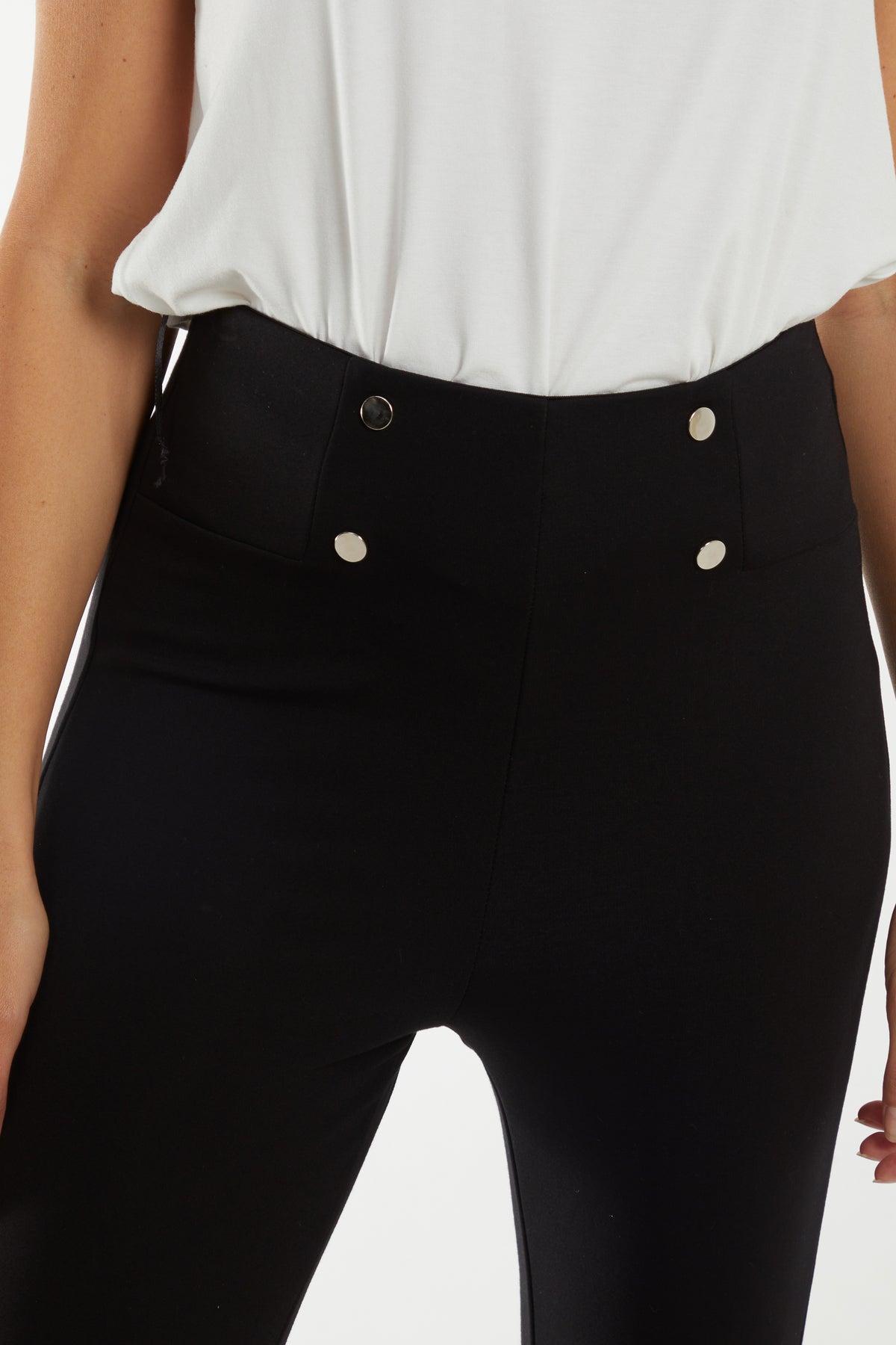 Double Gold Button Front Legging