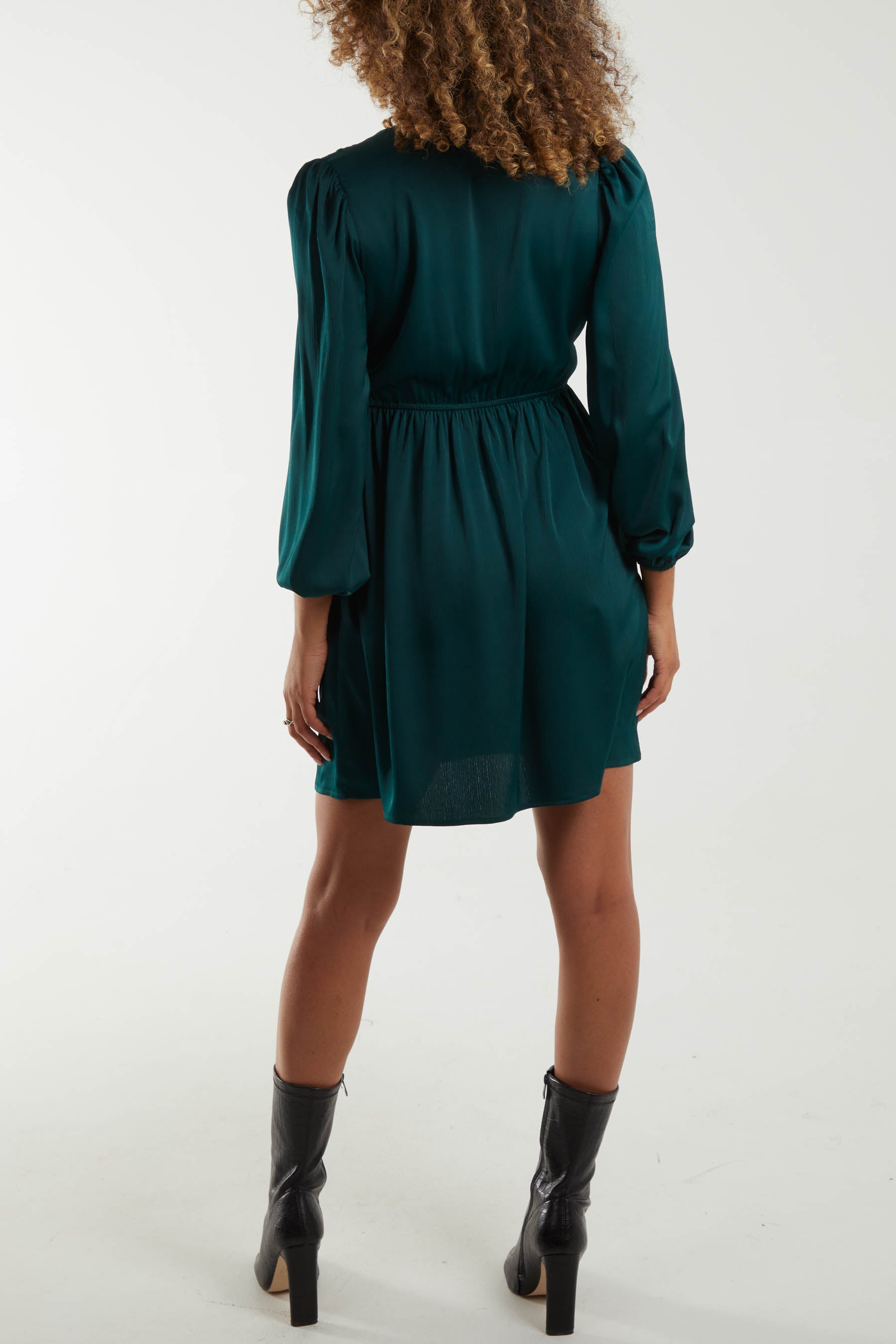 Long Sleeve V-Neck Mini Dress
