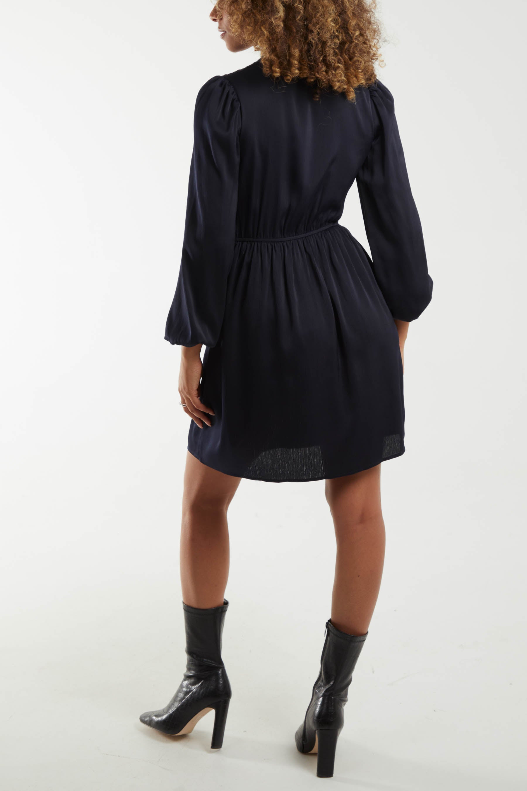 Long Sleeve V-Neck Mini Dress