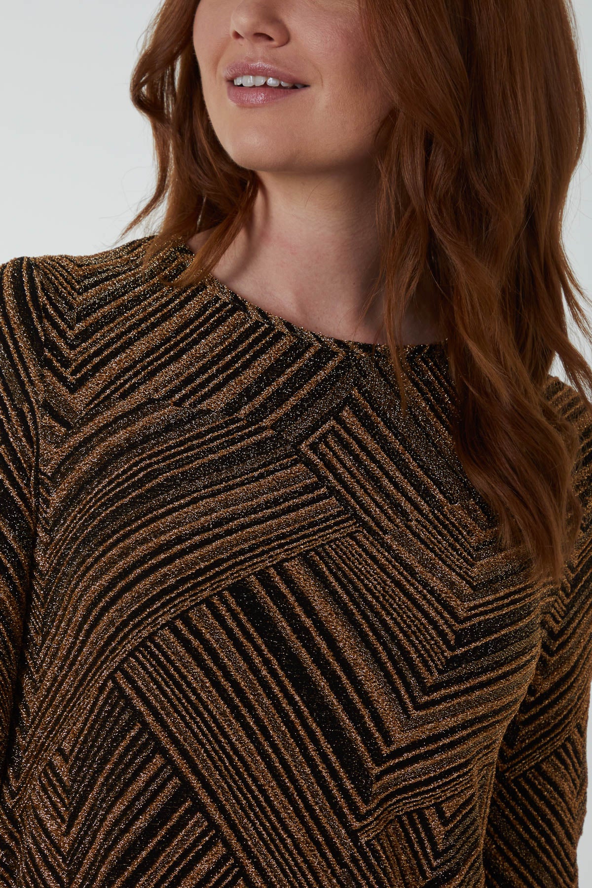 Glittery Diagonal Shift Mini Dress