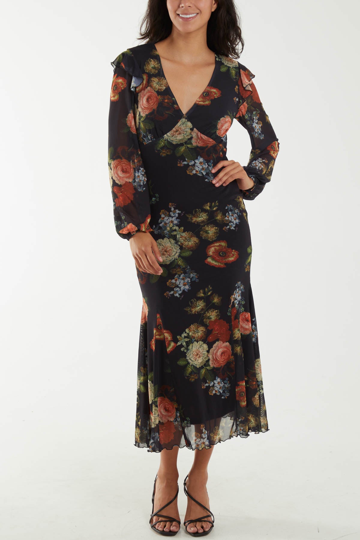 Godet Hem Sleeveless Shirt Dress