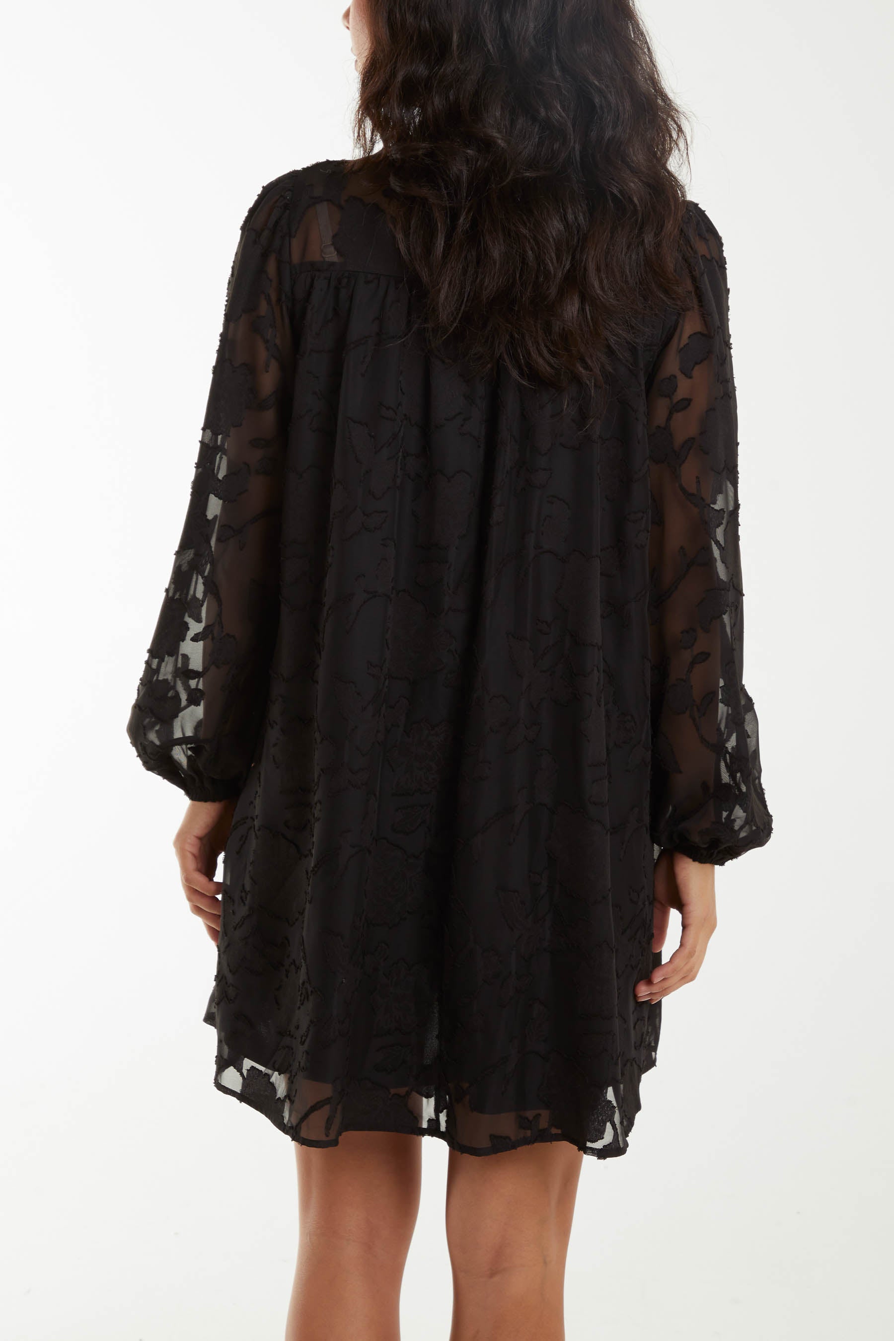 Jacquard Bow Smock Dress