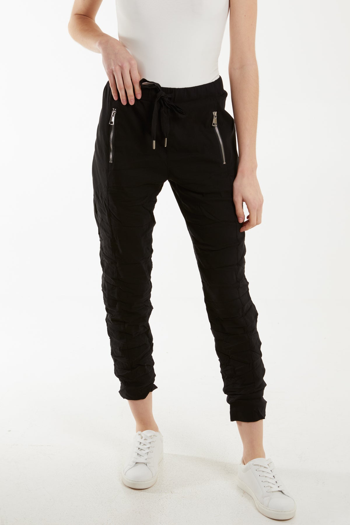 Zip Drawstring Crushed Magic Trouser