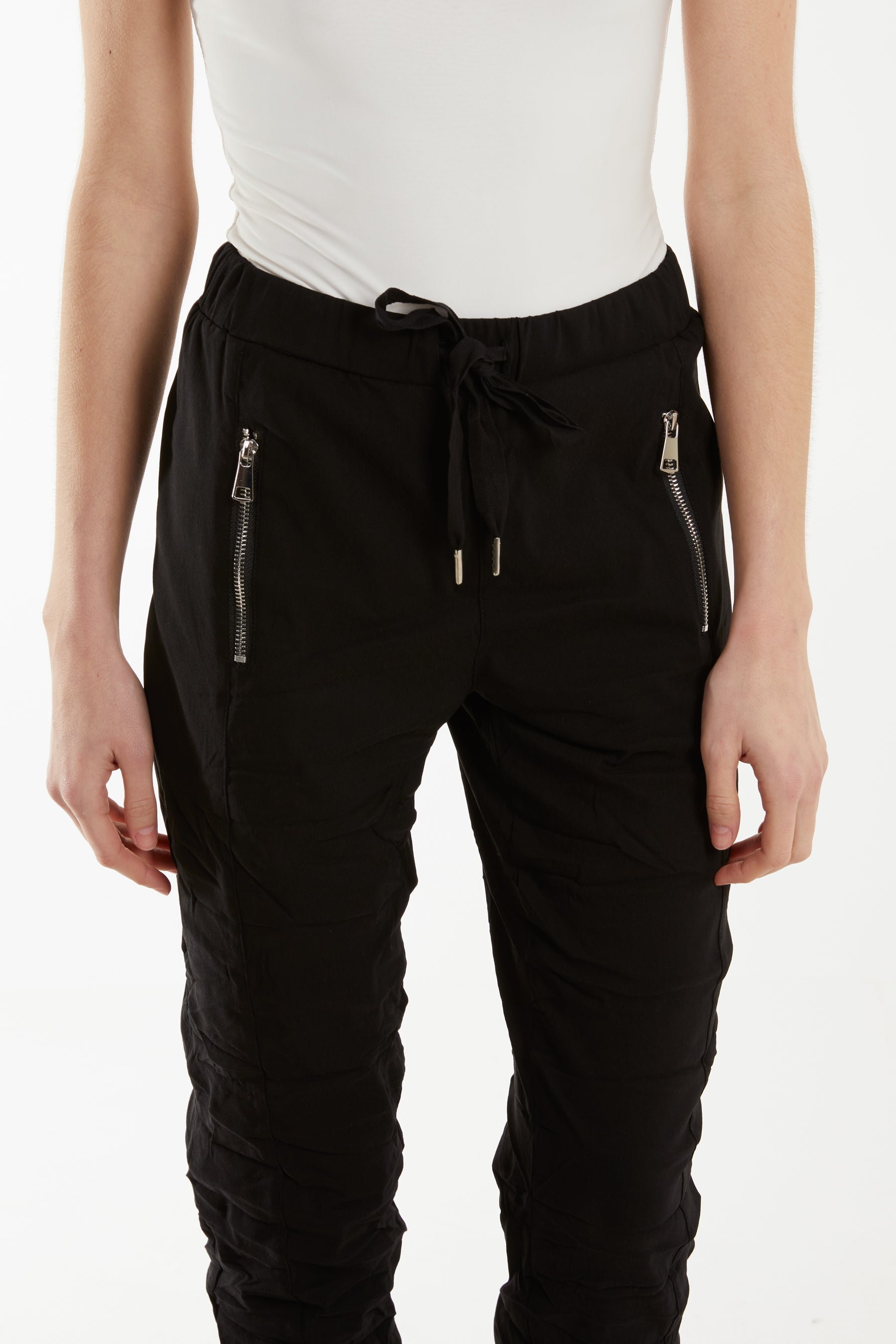 Zip Drawstring Crushed Magic Trouser