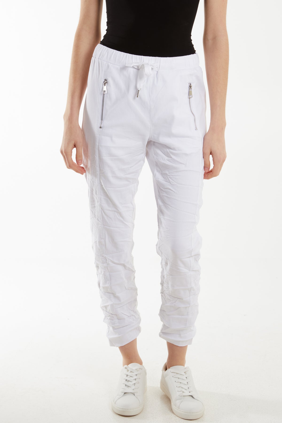 Zip Drawstring Crushed Magic Trouser