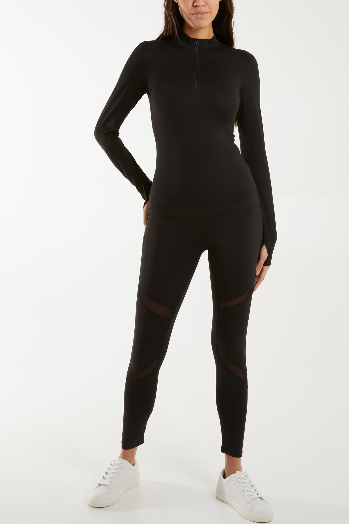 Mesh Cut Out Detail Leggings