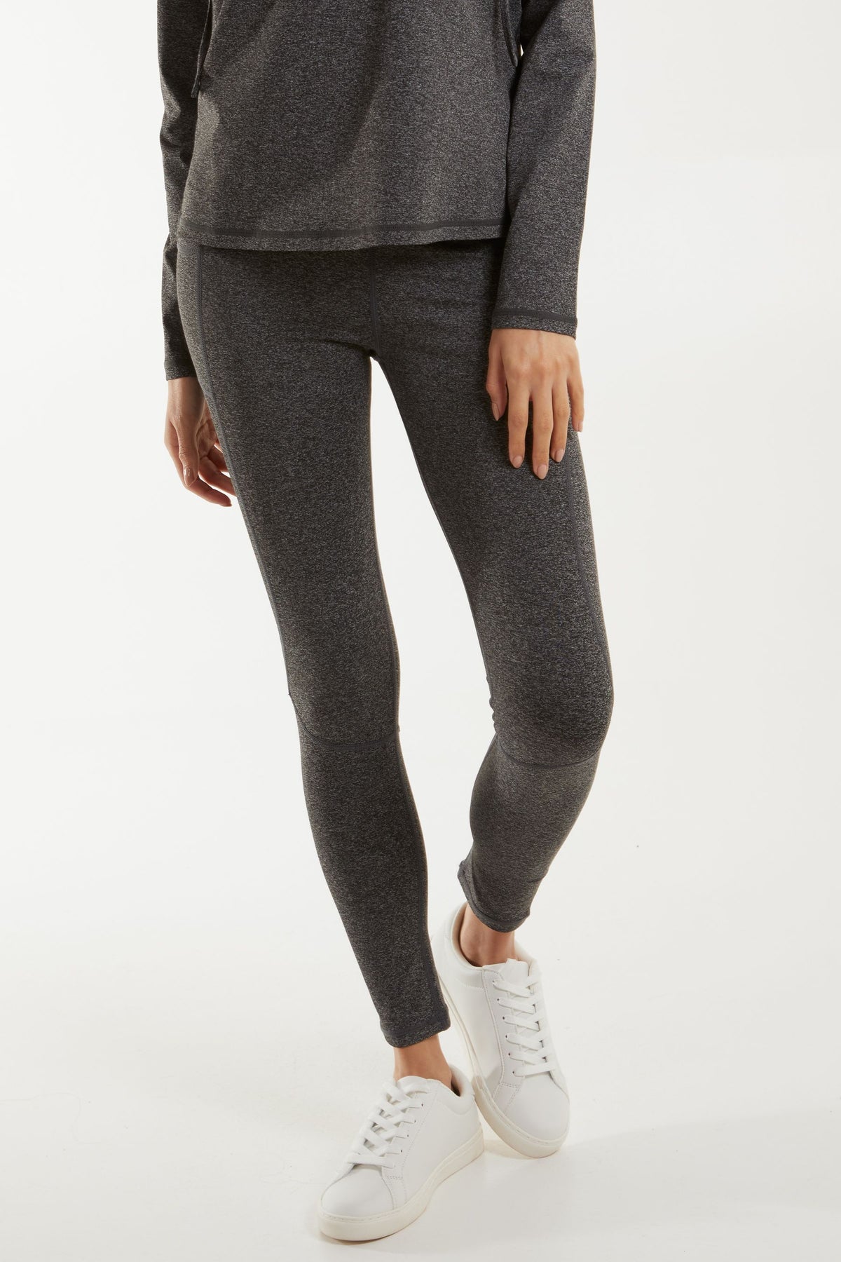 Side Pocket Textured Grey Leggings