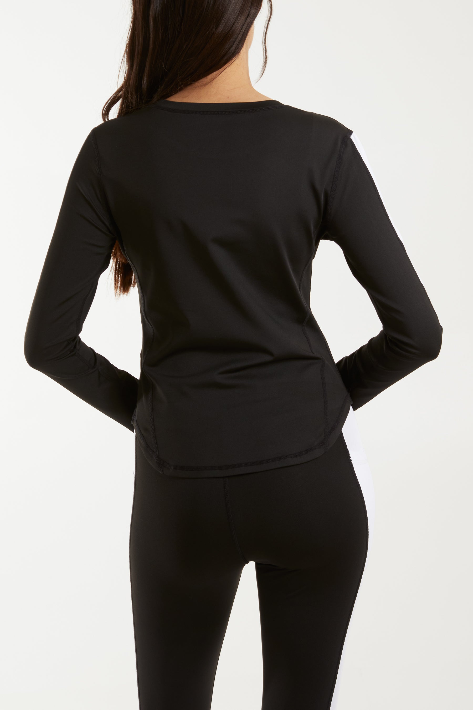 Long Contrast Sleeve Activewear Top