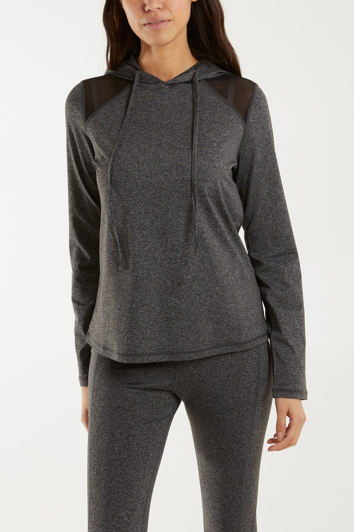 Mesh Shoulder Activewear Hoodie