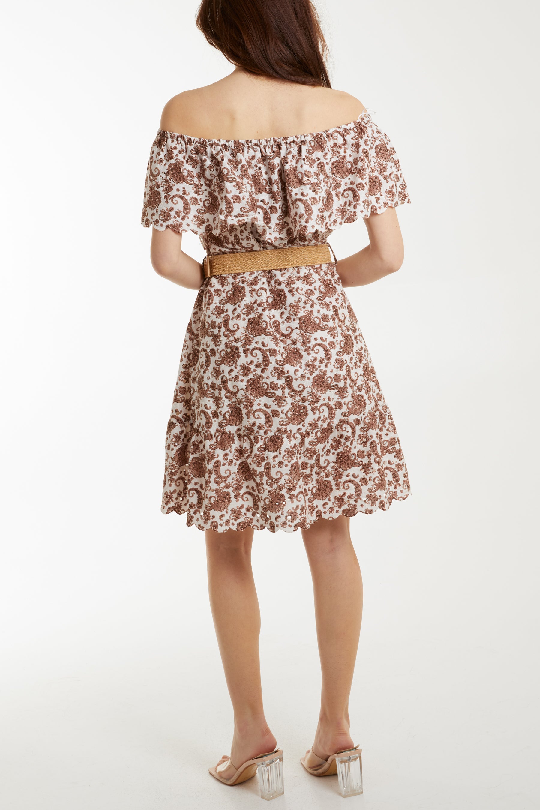 Bardot Paisley Broderie Midi Belted Dress