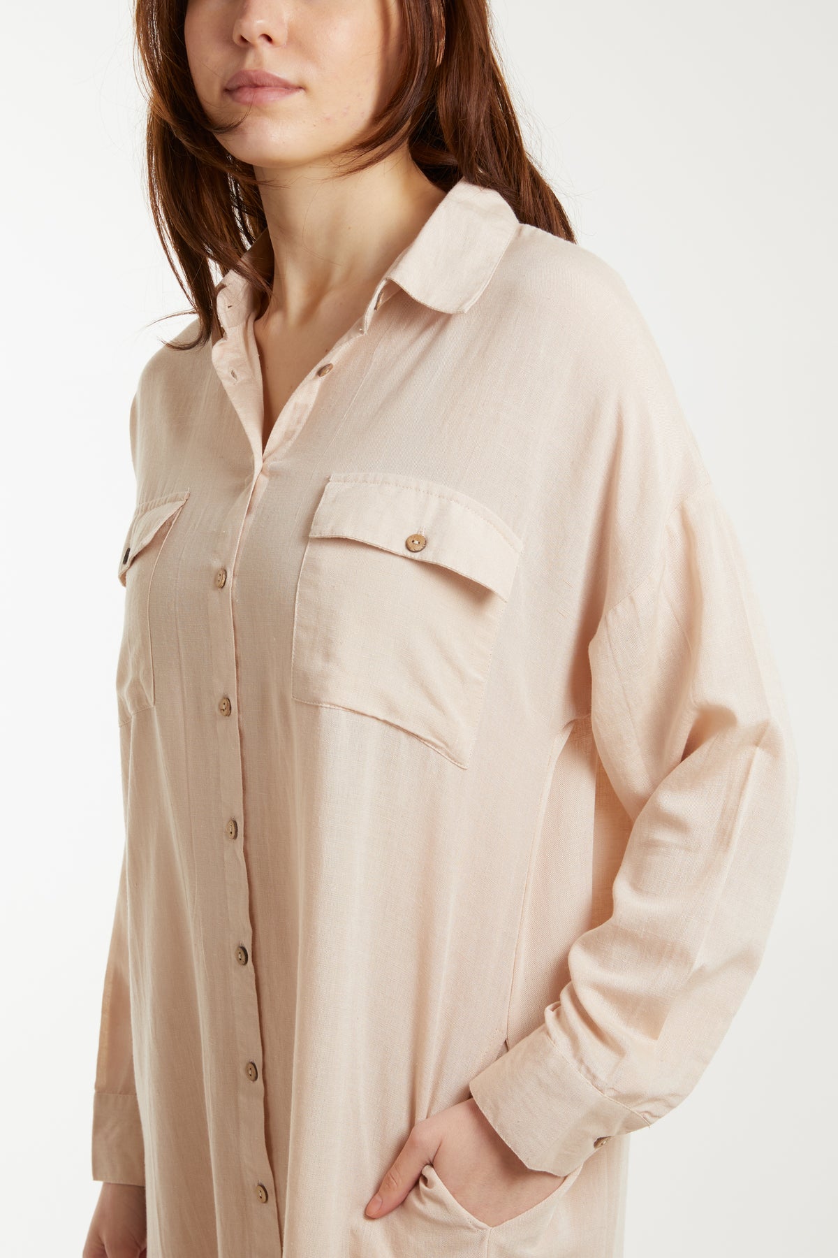 Utility Button Through Shirt Dress