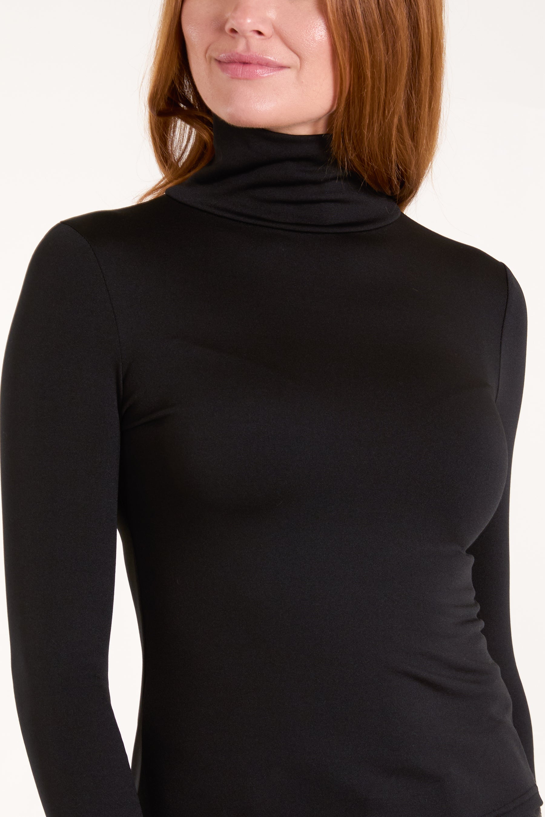 Fleece Lined Roll Neck Top
