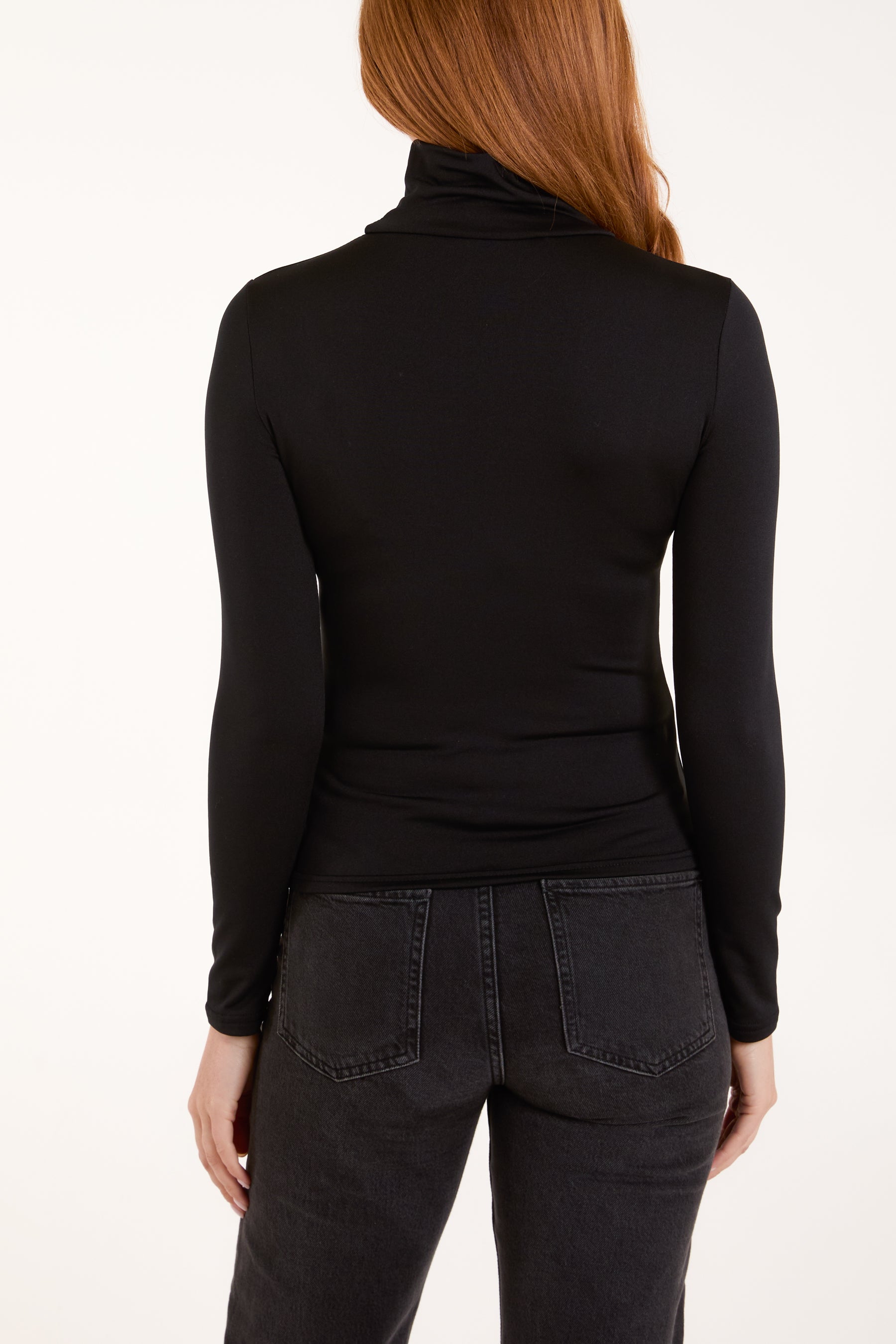 Fleece Lined Roll Neck Top