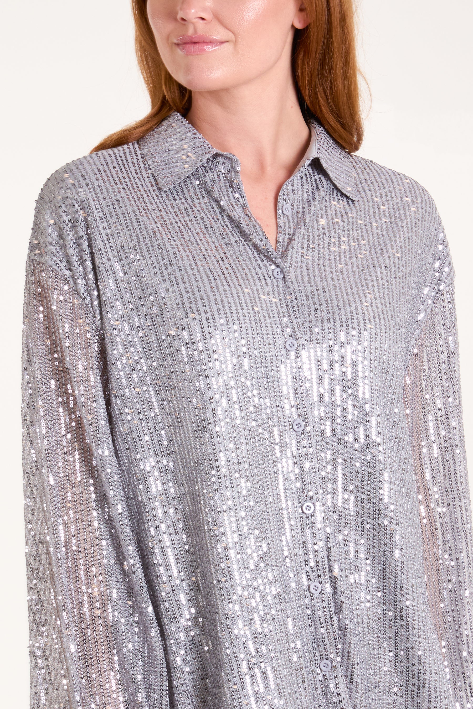 Puff Sleeve Sequin Shirt