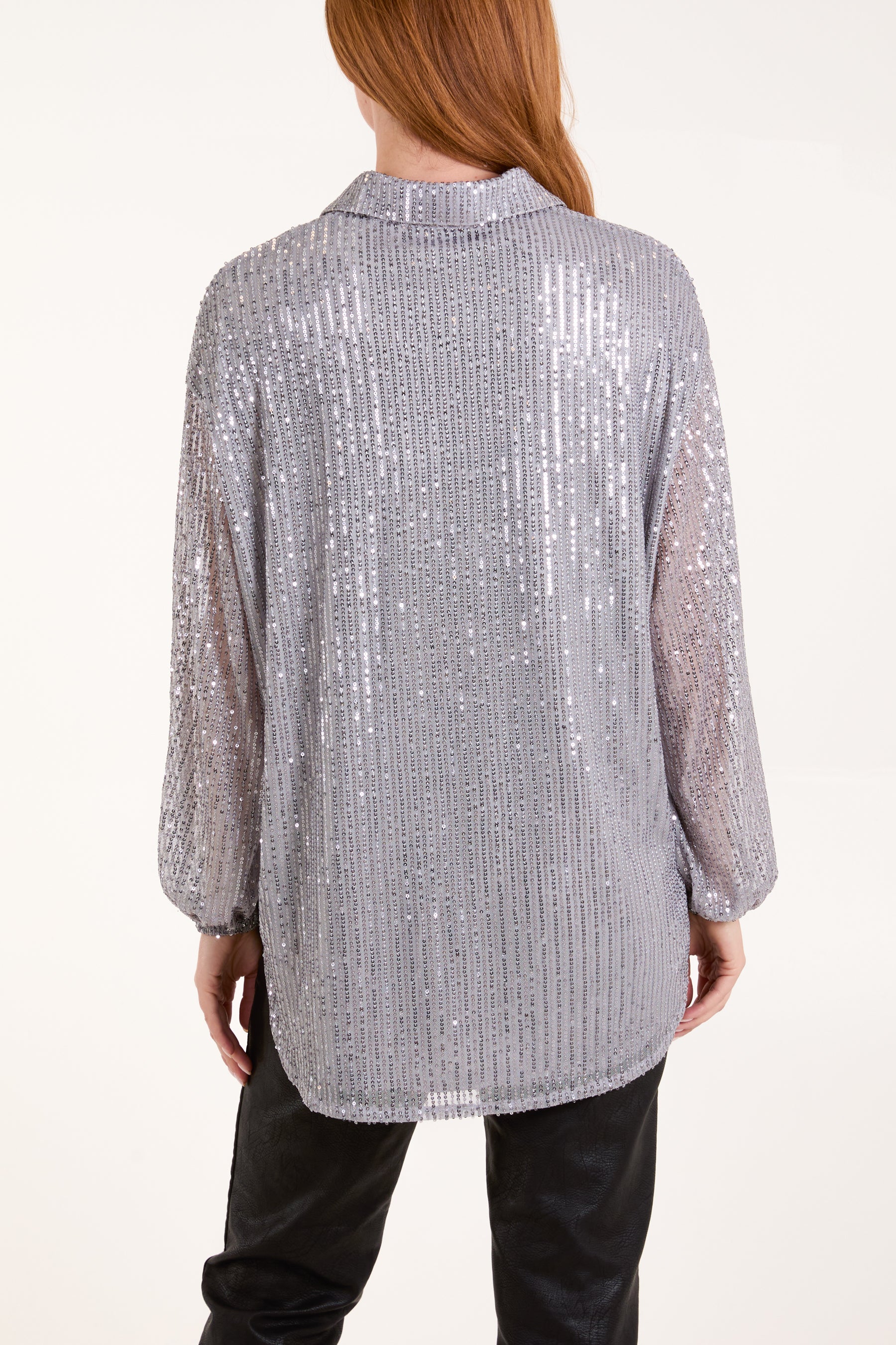 Puff Sleeve Sequin Shirt