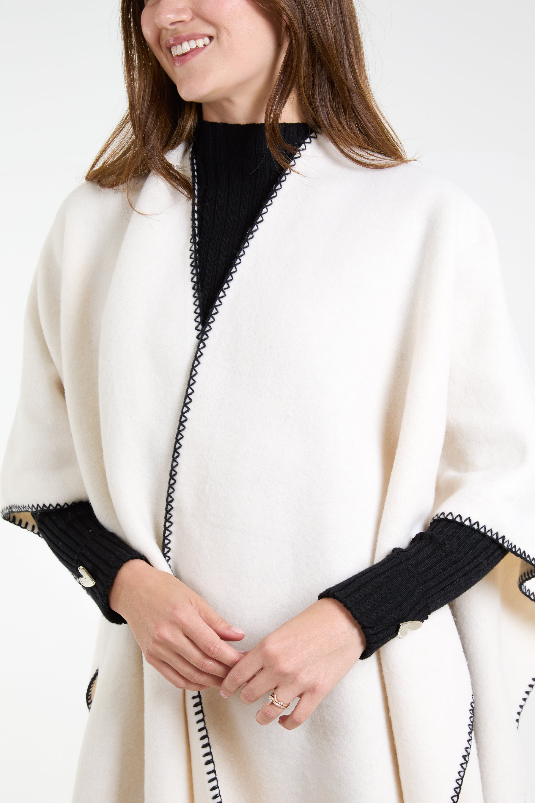 Stitch Hem Tassel Cape