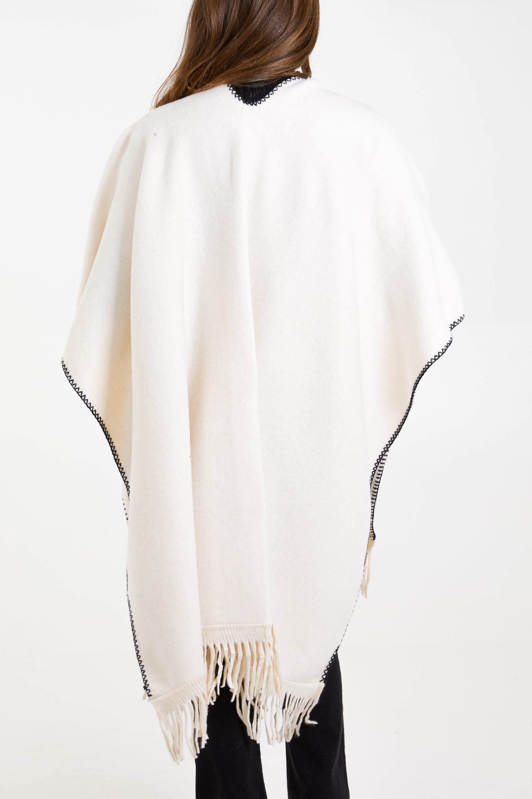 Stitch Hem Tassel Cape